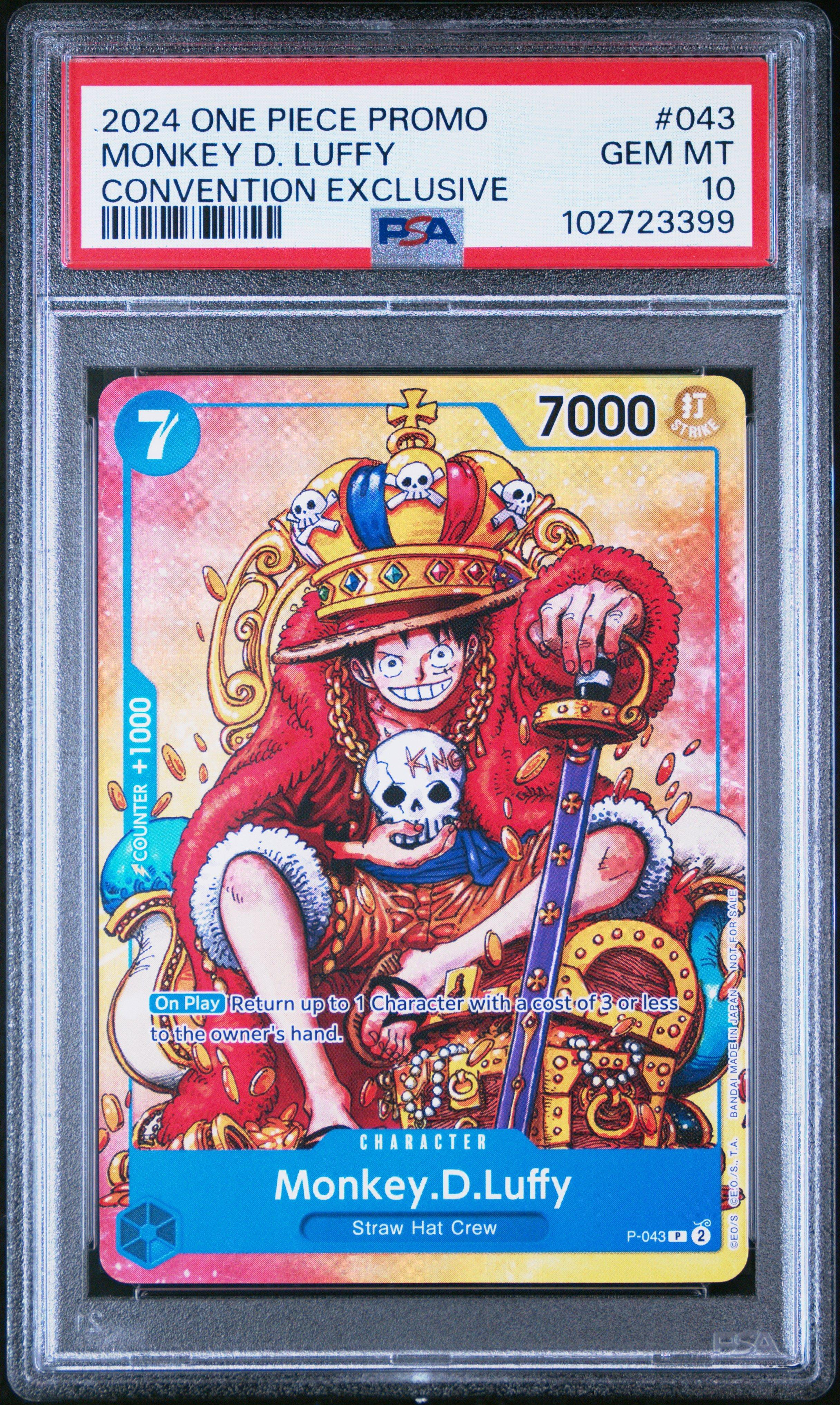 2024 One Piece Promos 043 Monkey D. Luffy Convention Exclusive PSA