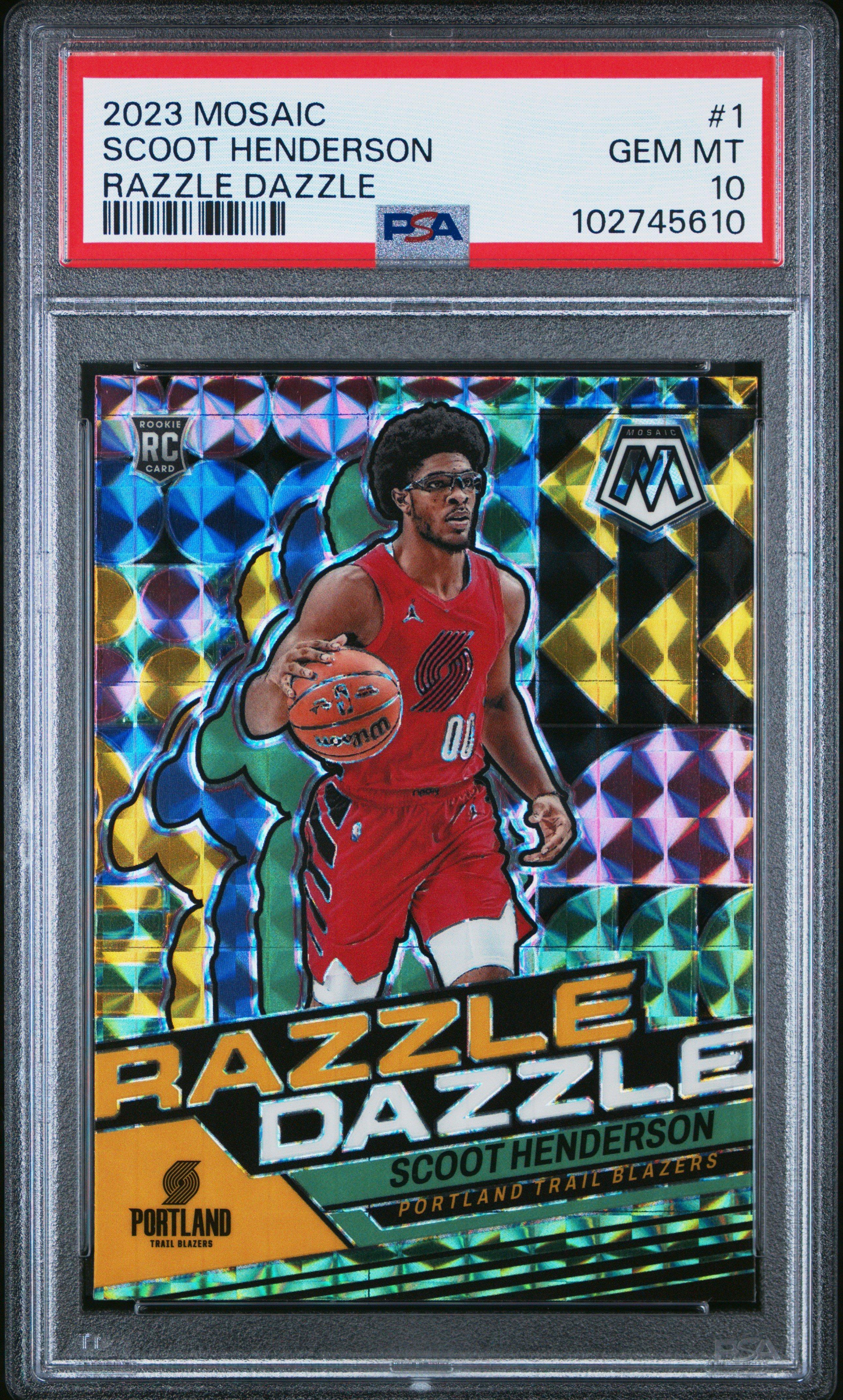 2023 Panini Mosaic Razzle Dazzle 1 Scoot Henderson PSA 10