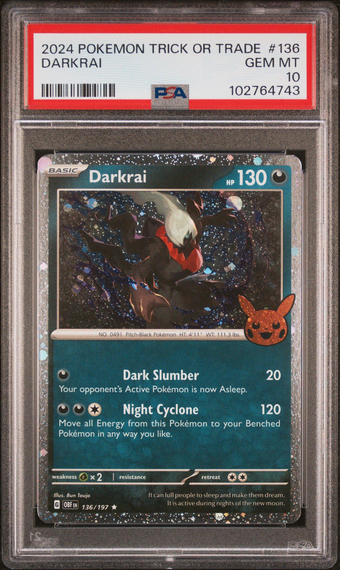 2024 Pokemon Trick Or Trade 136 Darkrai PSA 10 Graded Card | GameStop