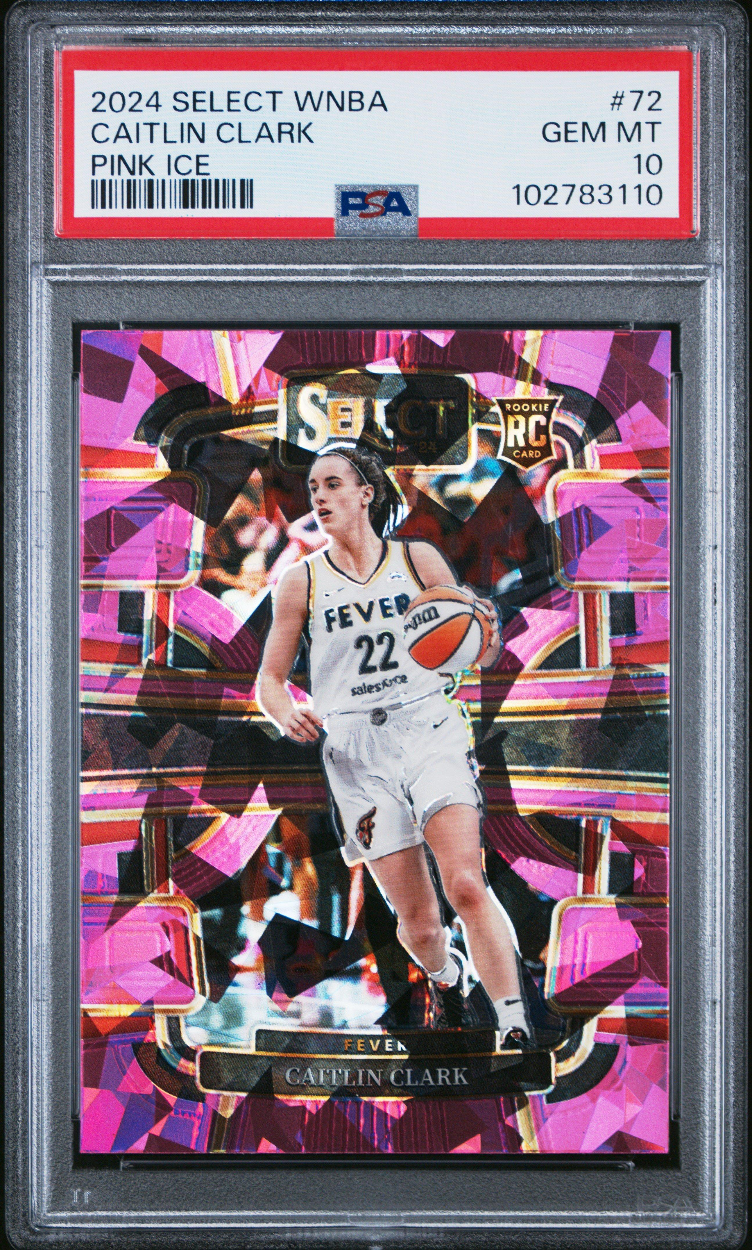 2024 Panini Select Wnba 72 Caitlin Clark Pink Ice PSA 10 Graded