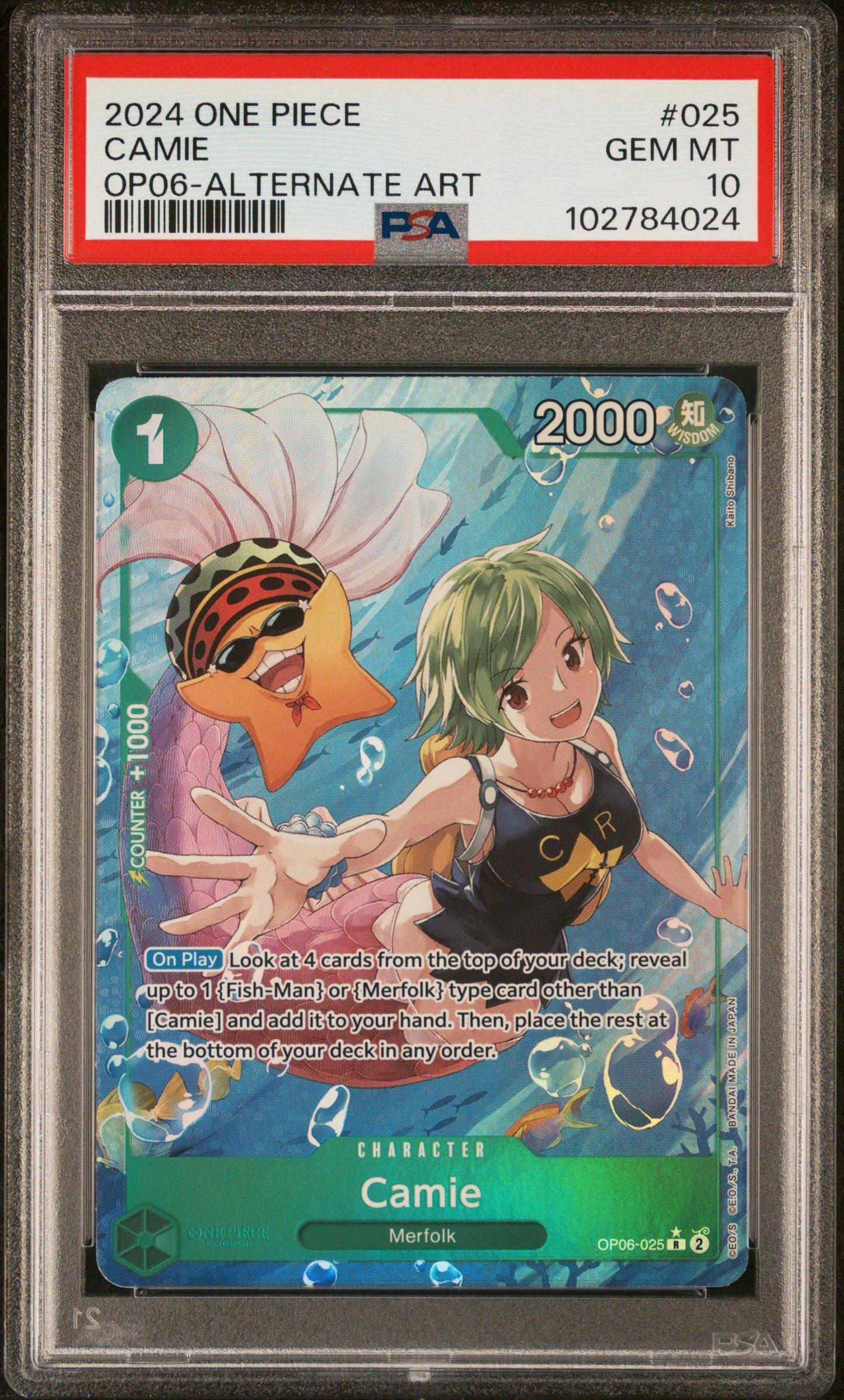 2024 One Piece Op06-wings Of The Captain 025 Camie Alternate Art PSA 10