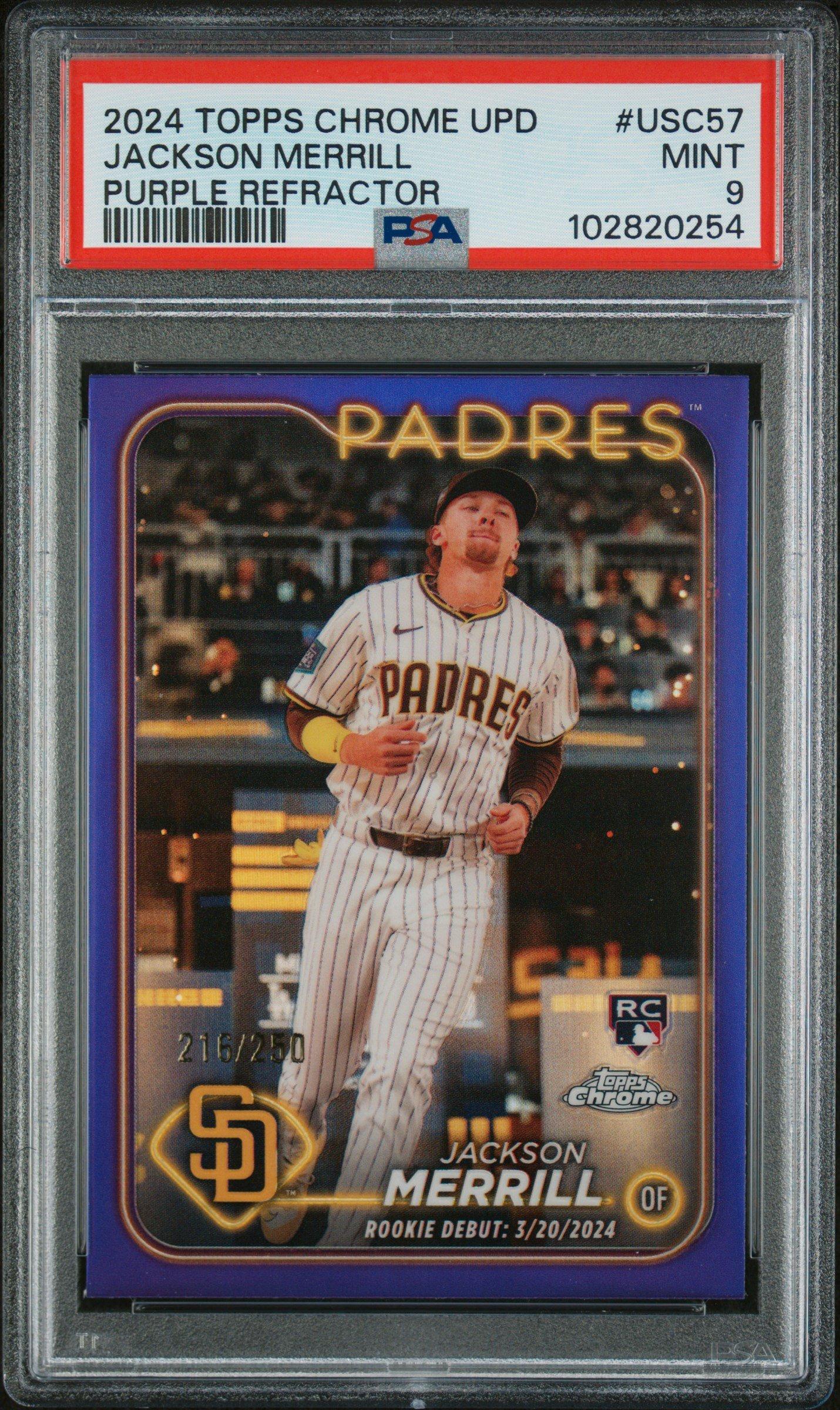 2024 Topps Chrome Update Usc57 Jackson Merrill Purple Refractor 