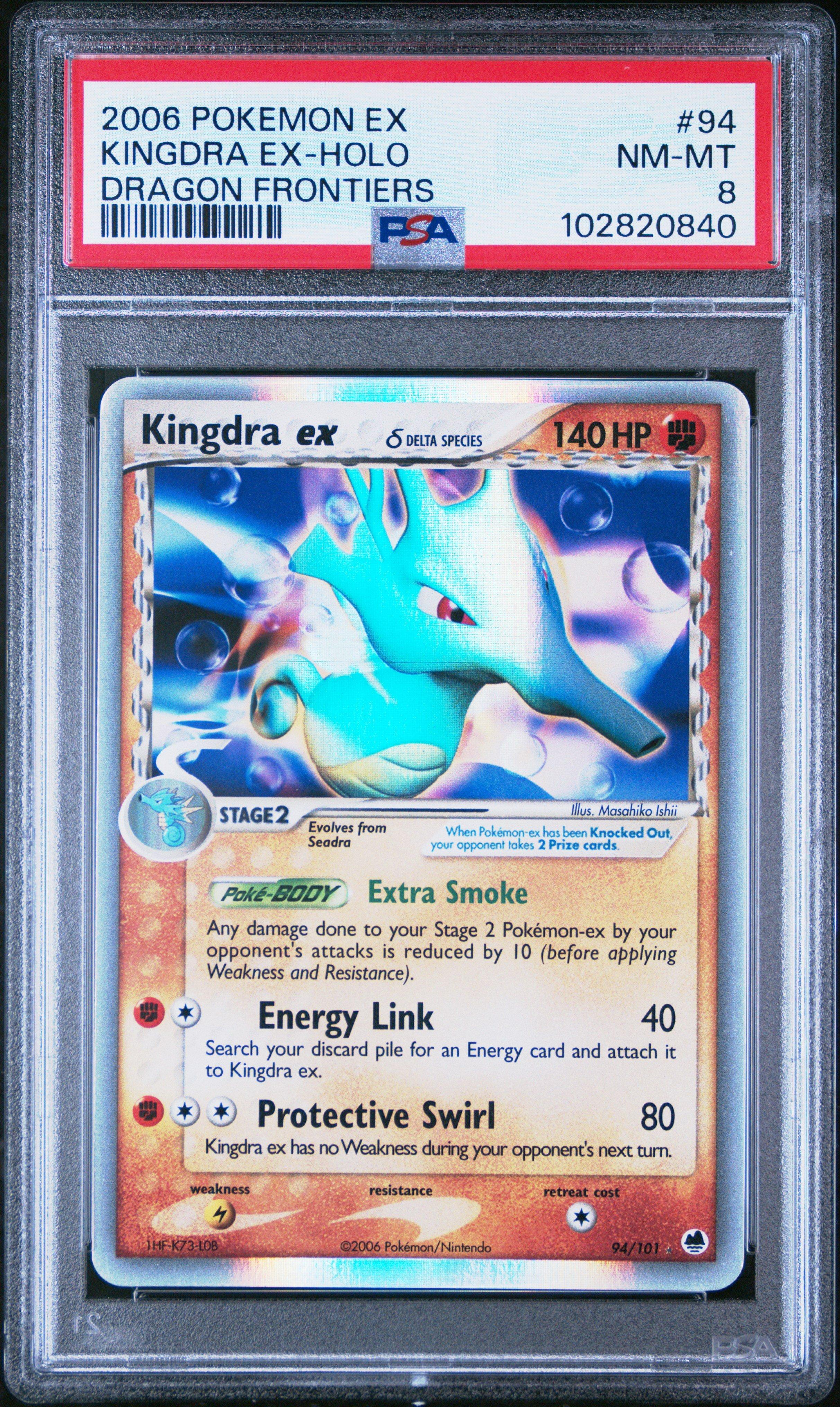 2006 Pokemon Ex Dragon Frontiers 94 Kingdra Ex-holo PSA 8
