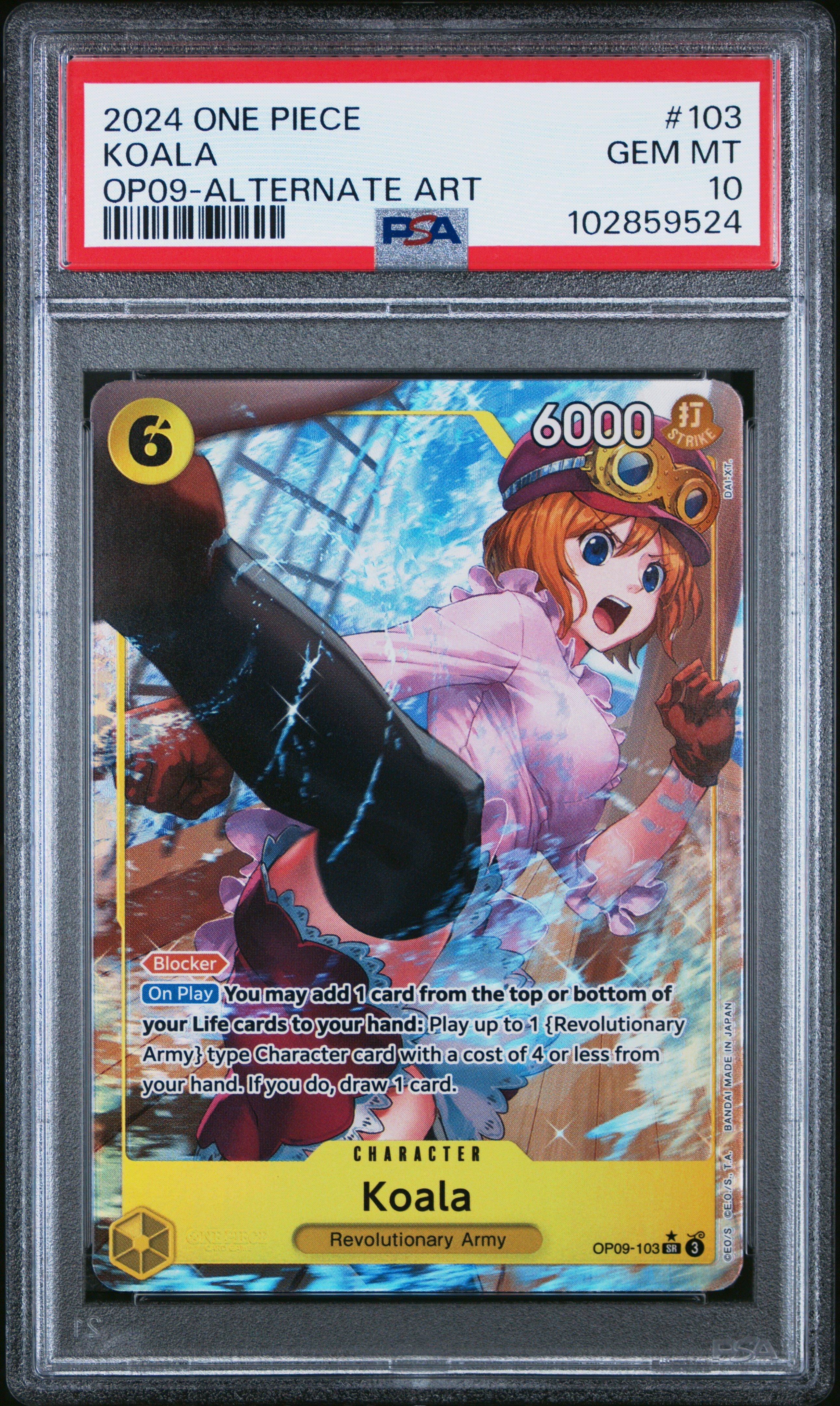 2024 One Piece Op09-emperors In The New World 103 Koala Alternate Art PSA 10