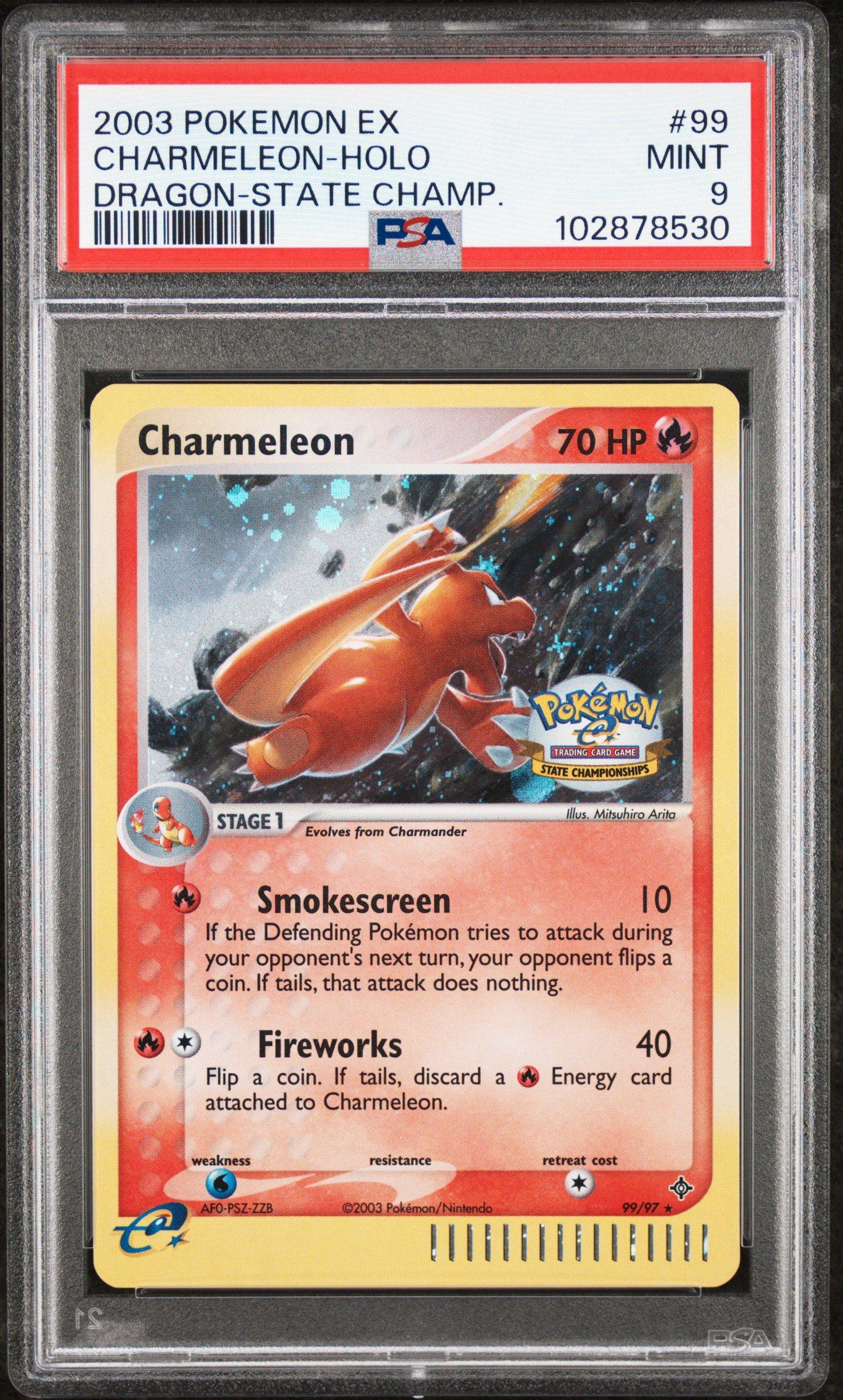 2003 Pokemon Ex Dragon 99 Charmeleon-holo State Championships PSA 9