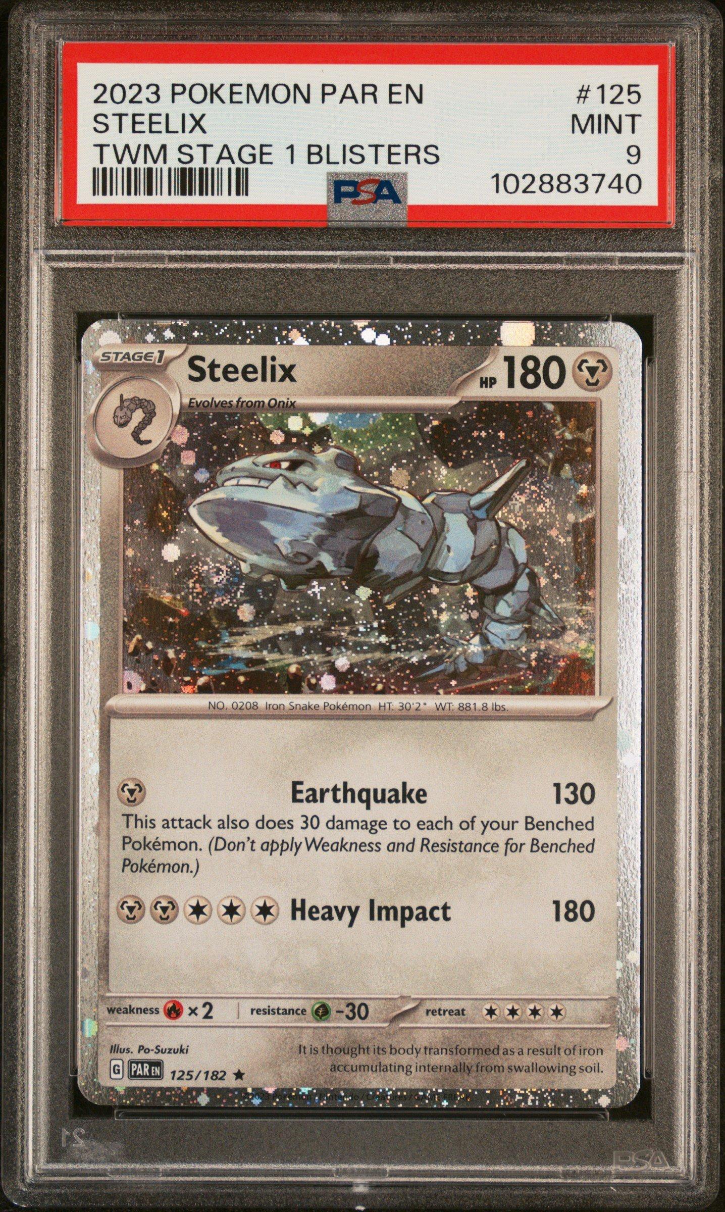 2023 Pokemon Par En-paradox Rift 125 Steelix Twilight Masquerade Stage 1 Blisters PSA 9