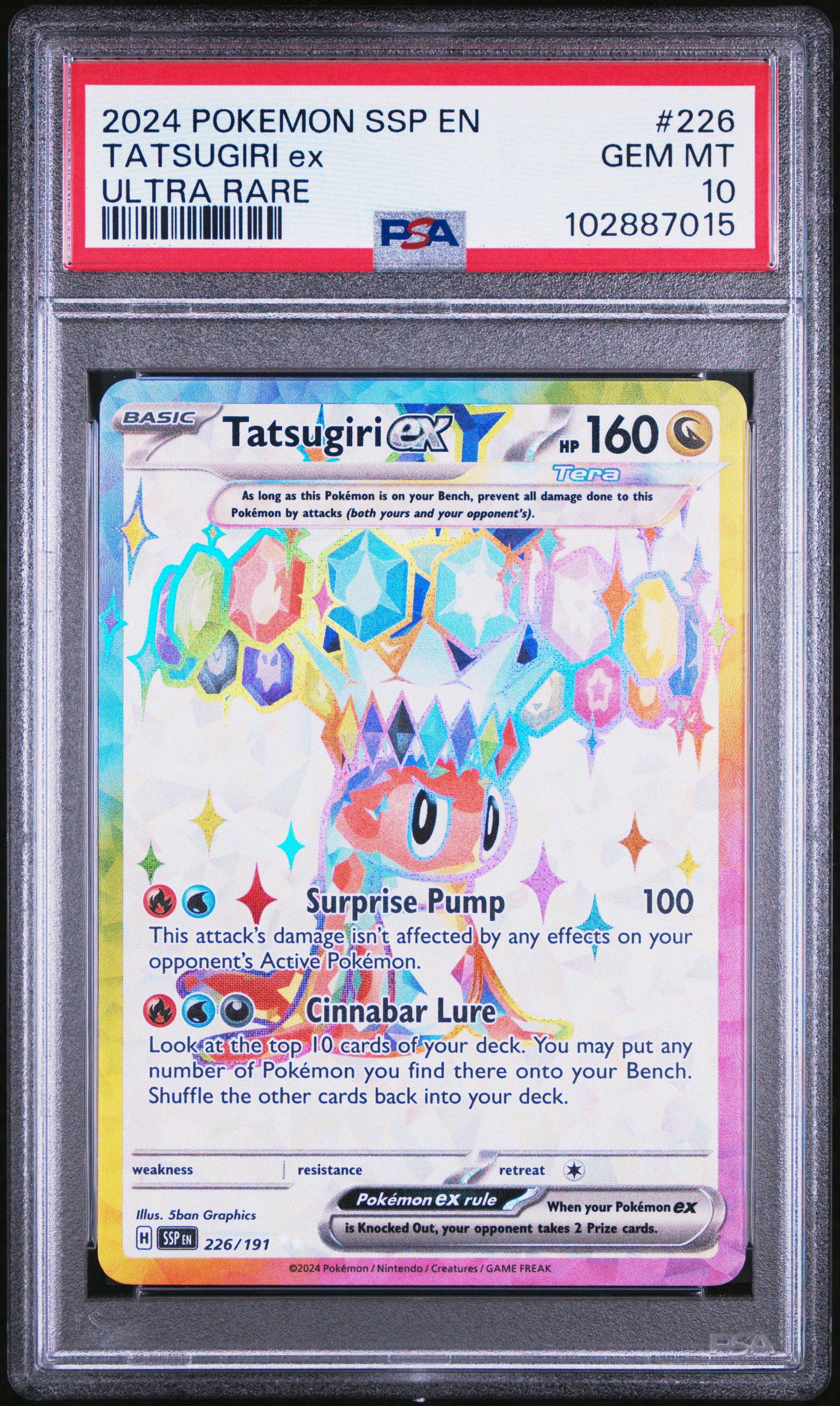 2024 Pokemon Ssp En-surging Sparks 226 Tatsugiri Ex Ultra Rare PSA