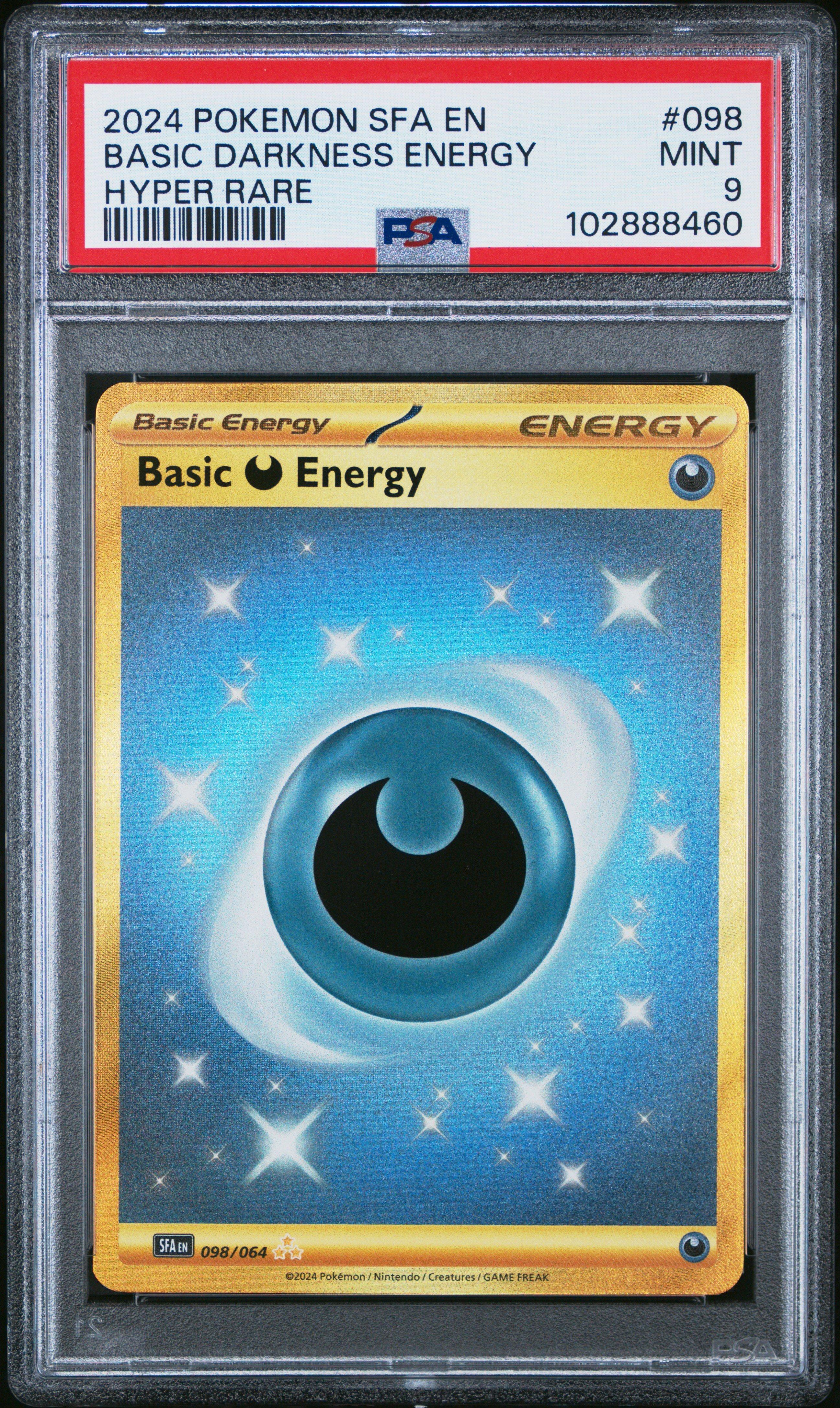 2024 Pokemon Sfa En-shrouded Fable 098 Basic Darkness Energy Hyper Rare PSA 9