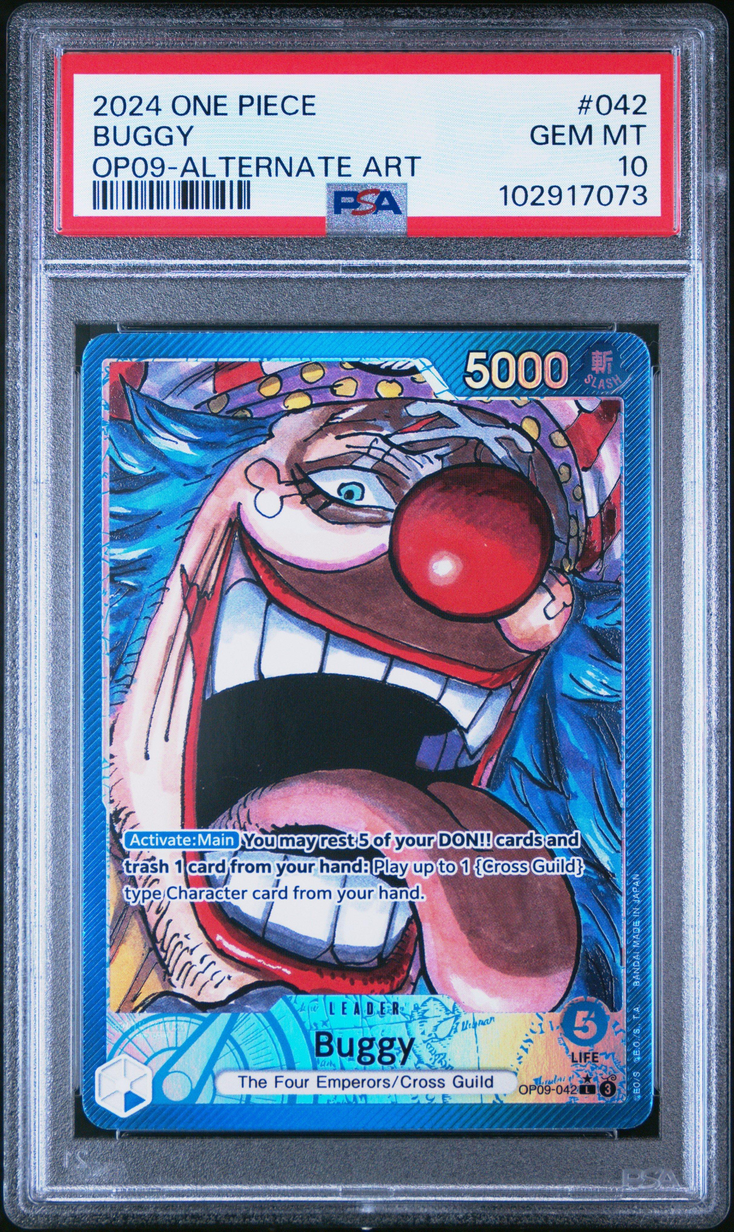 2024 One Piece Op09-emperors In The New World Buggy Alternate Art PSA