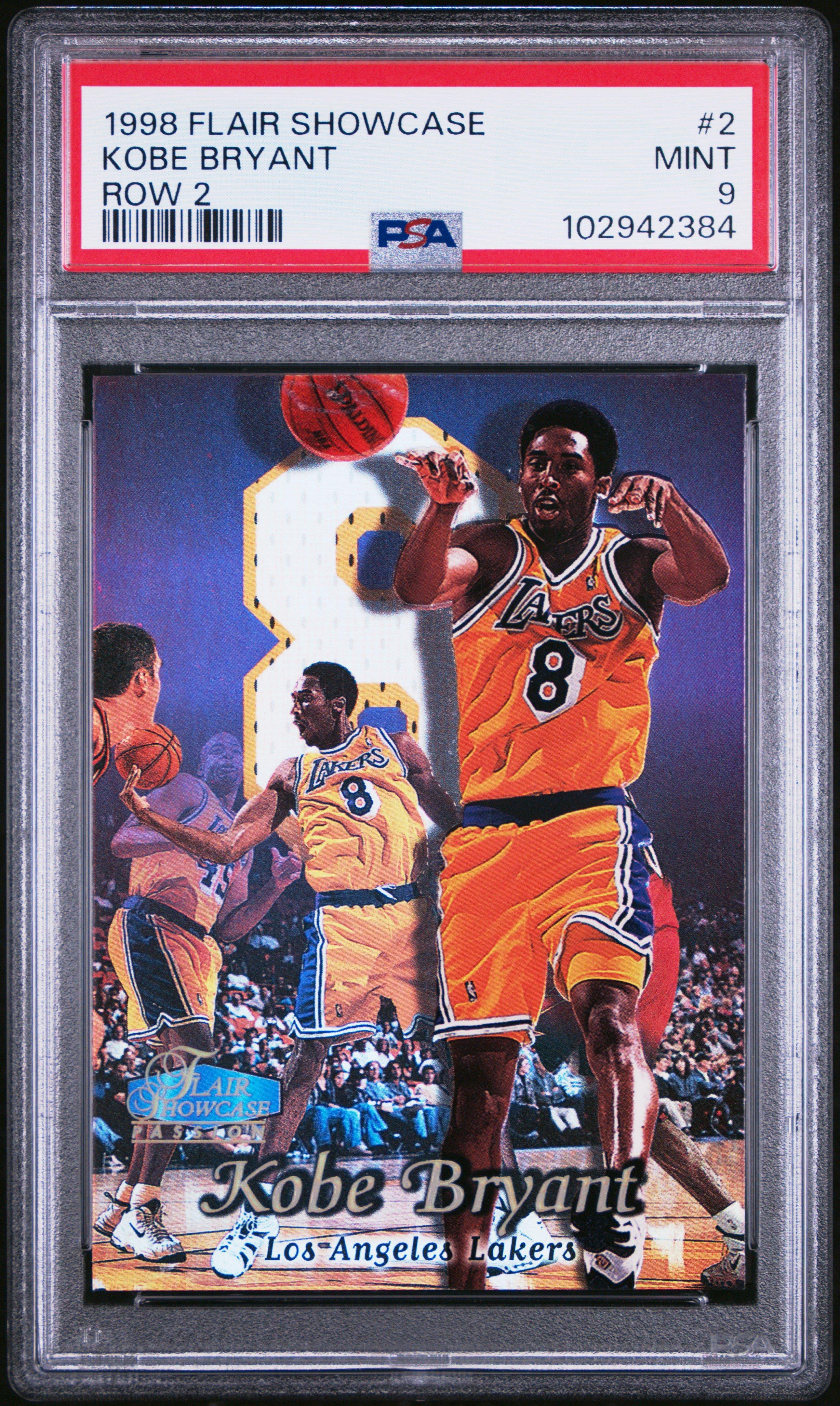 1998 Flair Showcase 2 Kobe Bryant Row 2 PSA 9