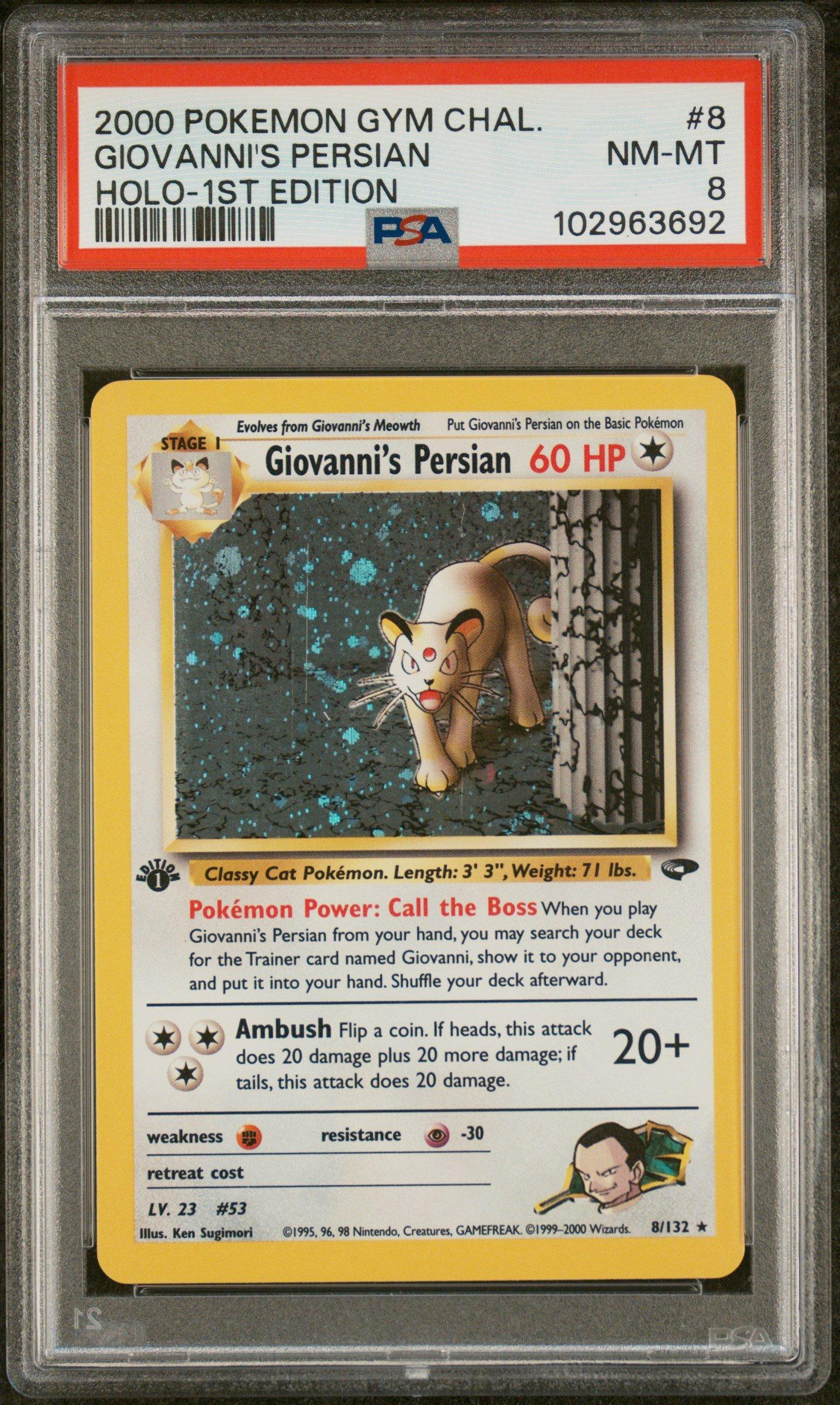2000 Pokemon Gym Challenge 8 Giovanni's Persian Holo-1st Edition