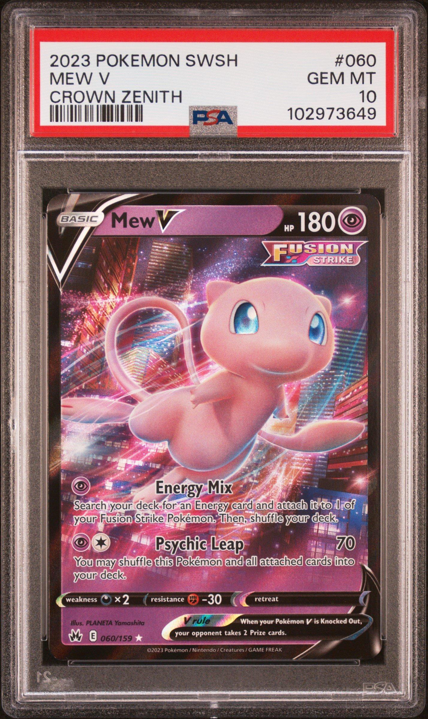 2023 Pokemon Sword And Shield Crown Zenith 060 Mew V PSA 10 Graded