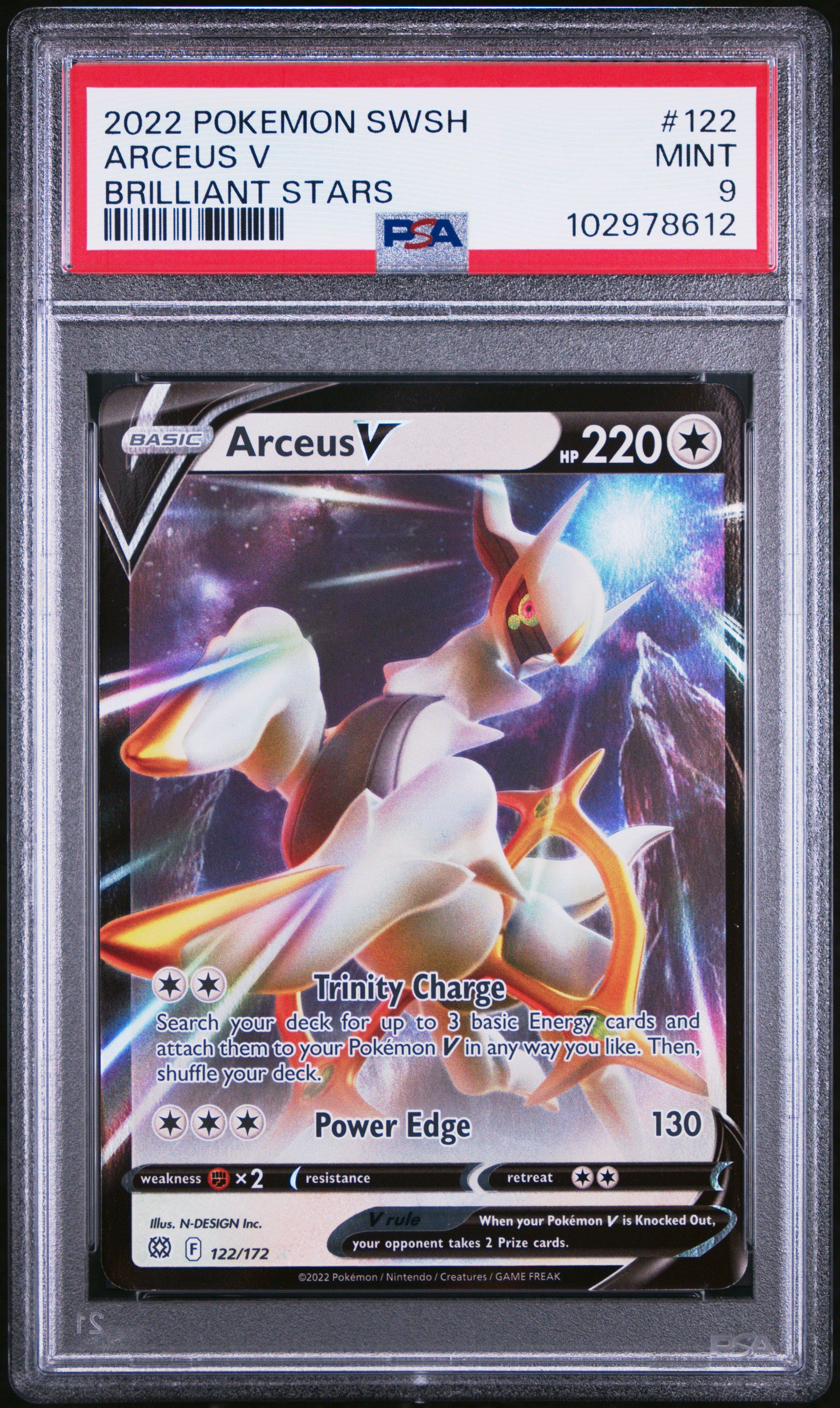 pokemon card 122 172 2022 Sword & Shield Brilliant Stars Arceus V PSA 9 Graded The item may be similar but not exactly the same as the image (e.g 2022 Pokemon Ultra Premium Collection