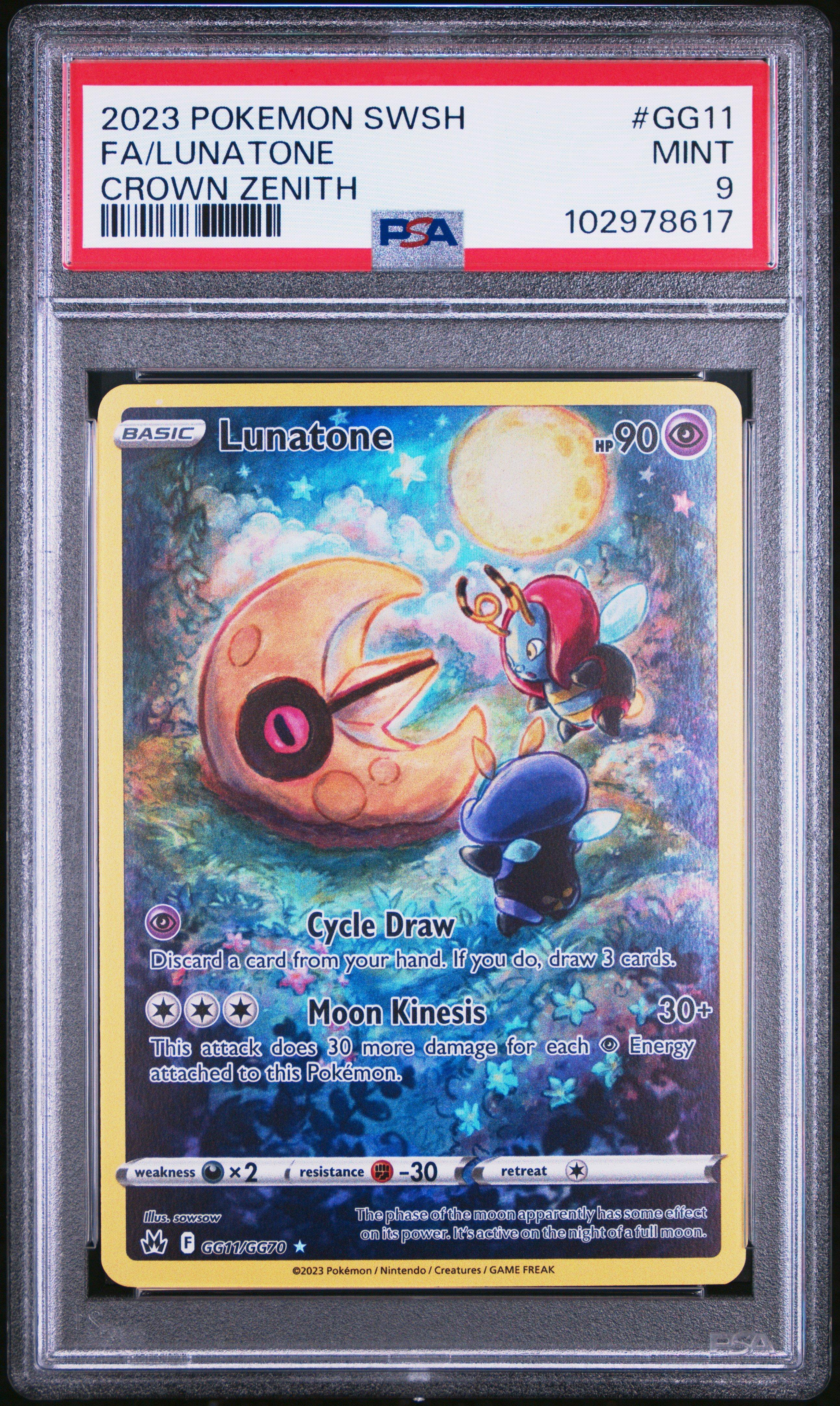 lunatone pokemon card 034/078 & Solrock 039/078 - Go Lot Colorless Moonblast (20) During your opponents next turn 2023 Pokemon Sword And Shield