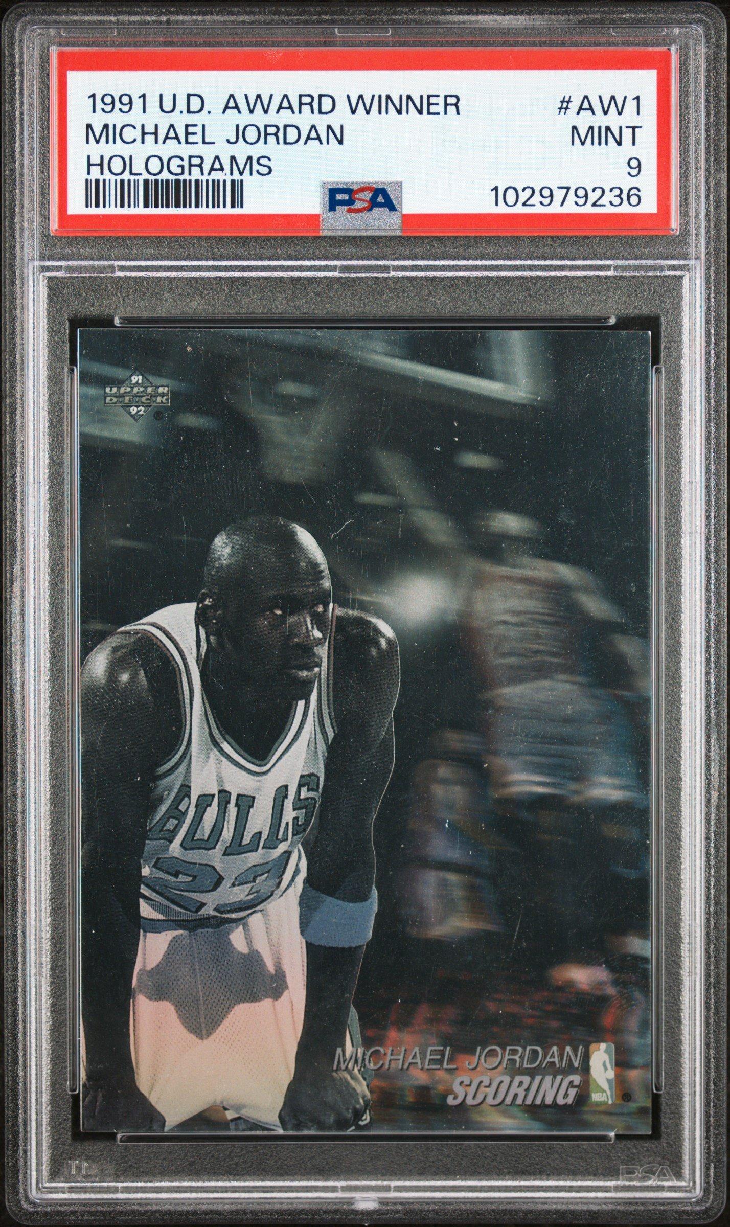 1991 Upper Deck Award Winner Hologram Aw1 Michael Jordan PSA 9 