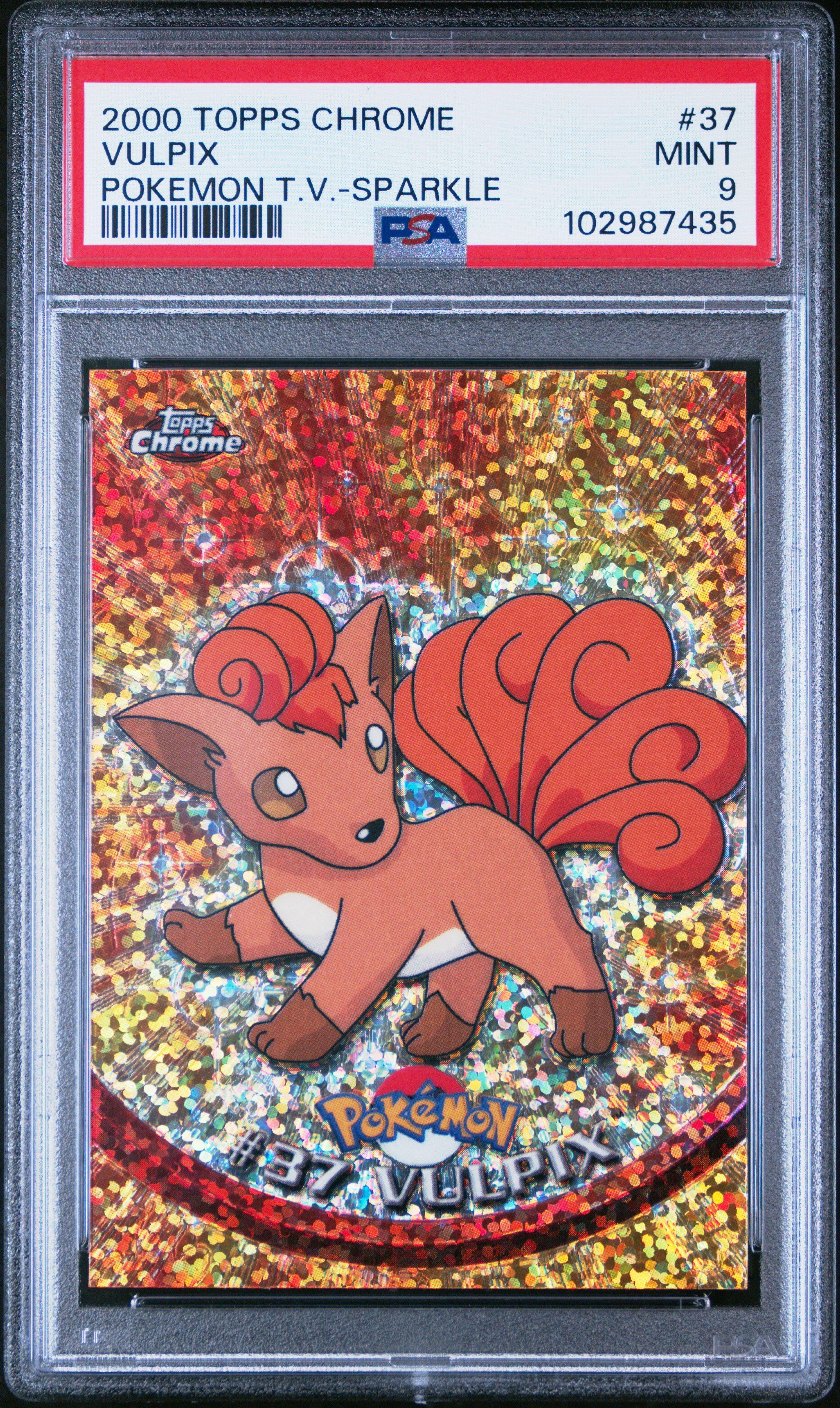 2000 Topps Chrome Pokemon T.v. 37 Vulpix Sparkle PSA 9