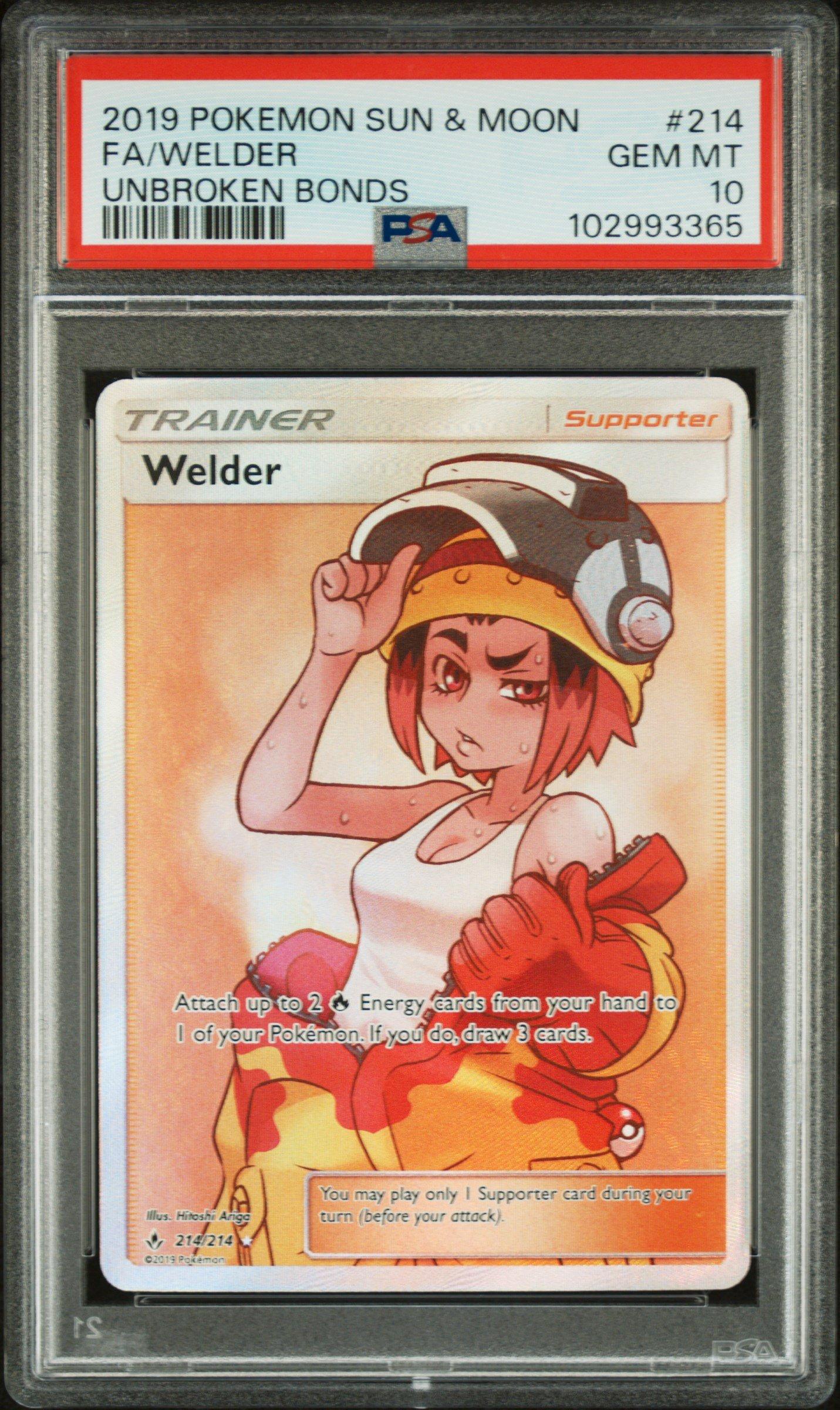 2019 Pokemon Sun & Moon Unbroken Bonds 214 Full Art/welder PSA