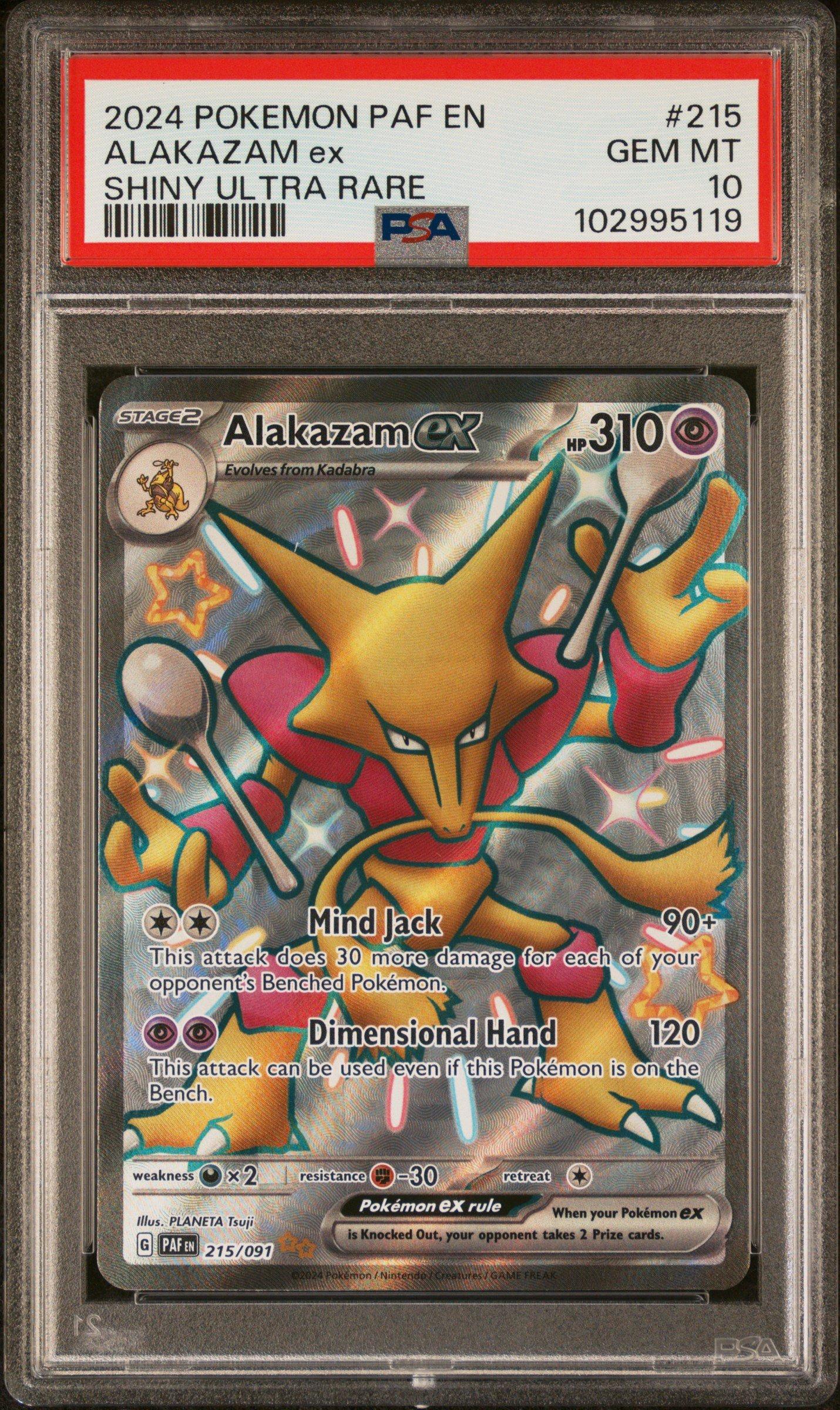 2024 Pokemon Paf En-paldean Fates 215 Alakazam Ex Shiny Ultra Rare PSA