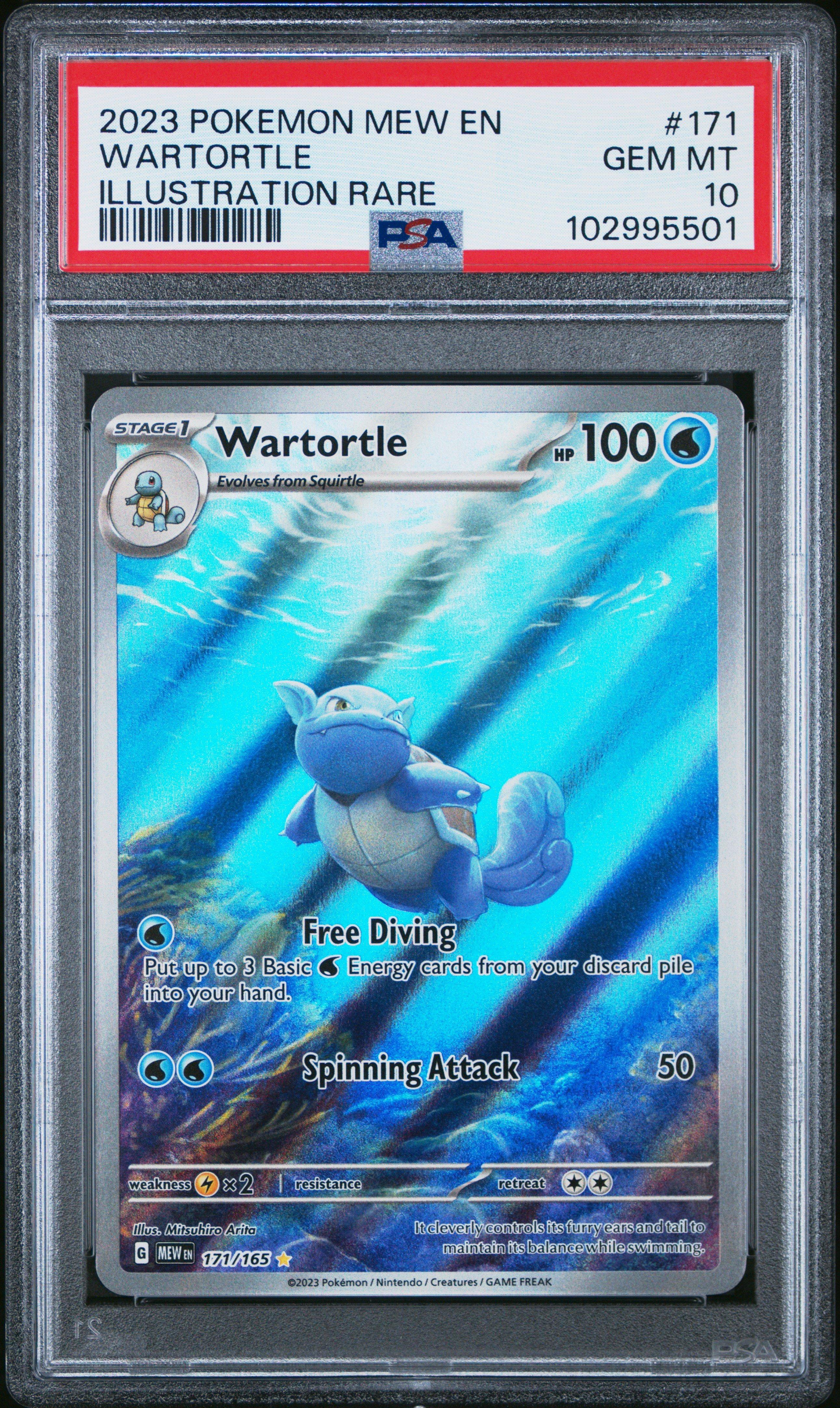 2023 Pokemon Mew En-151 171 Wartortle Illustration Rare PSA 10
