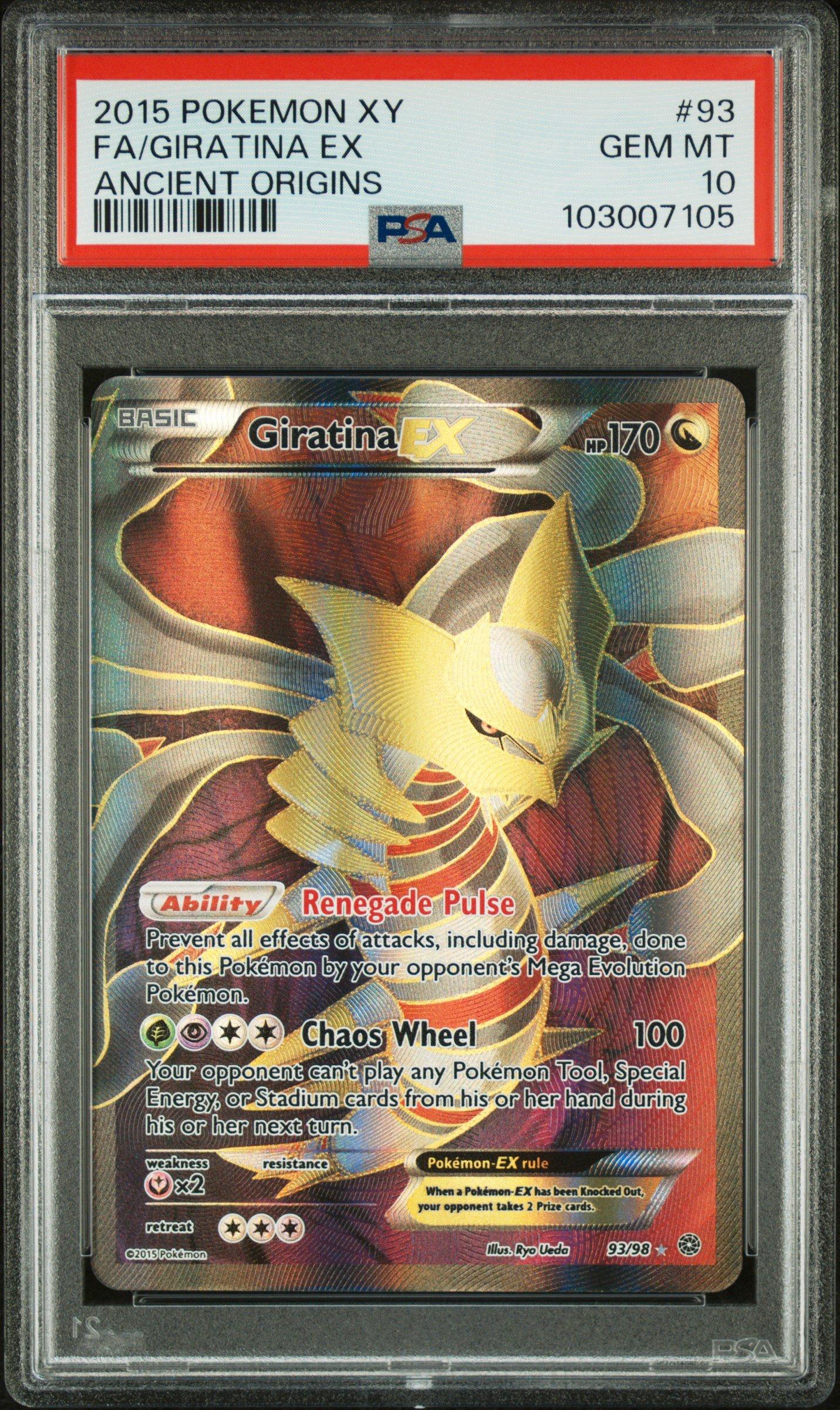 2015 Pokemon Xy Ancient Origins 93 Full Art/giratina Ex PSA