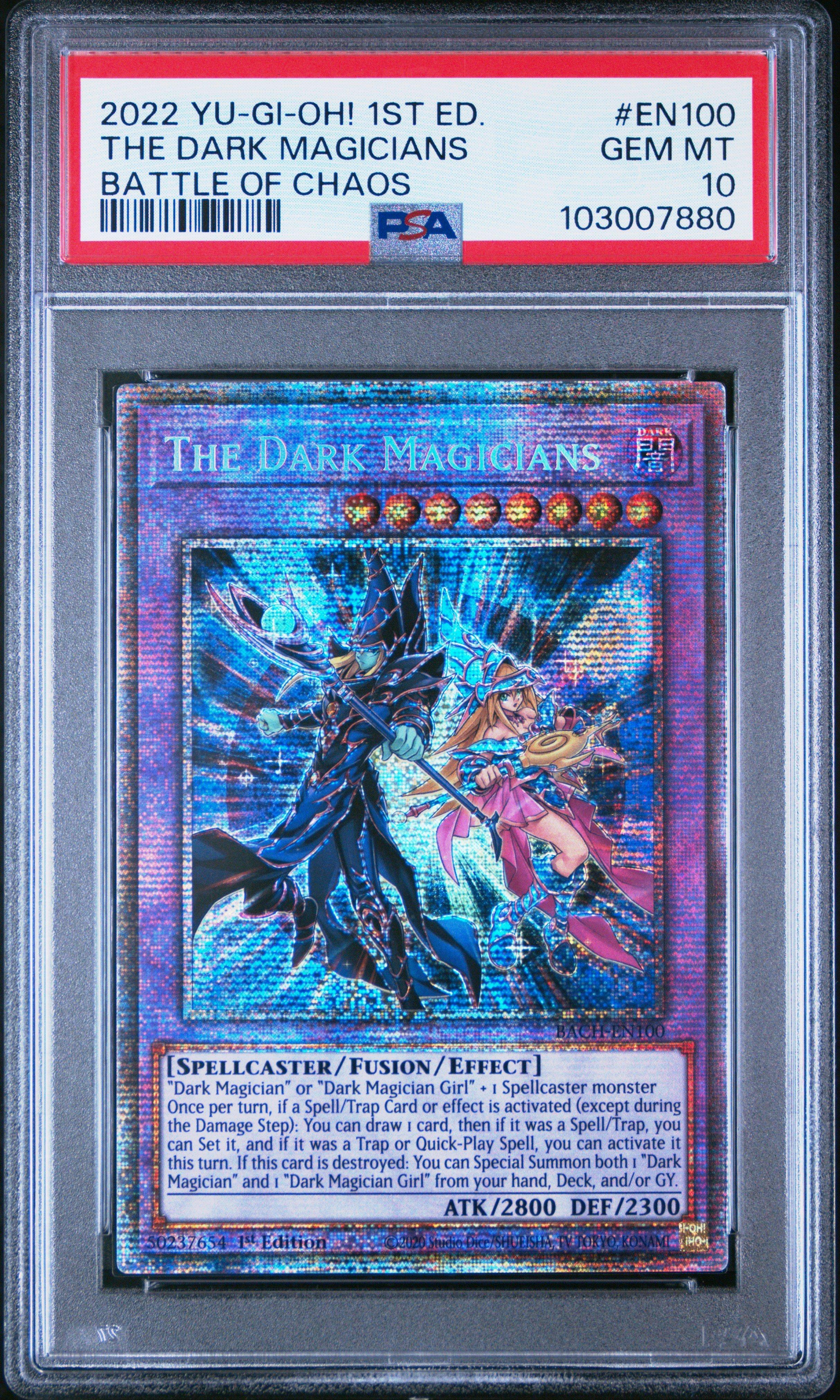2022 Yu-gi-oh! Bach-battle Of Chaos En100 The Dark Magicians 1st Edition  PSA 10 Graded Card | GameStop