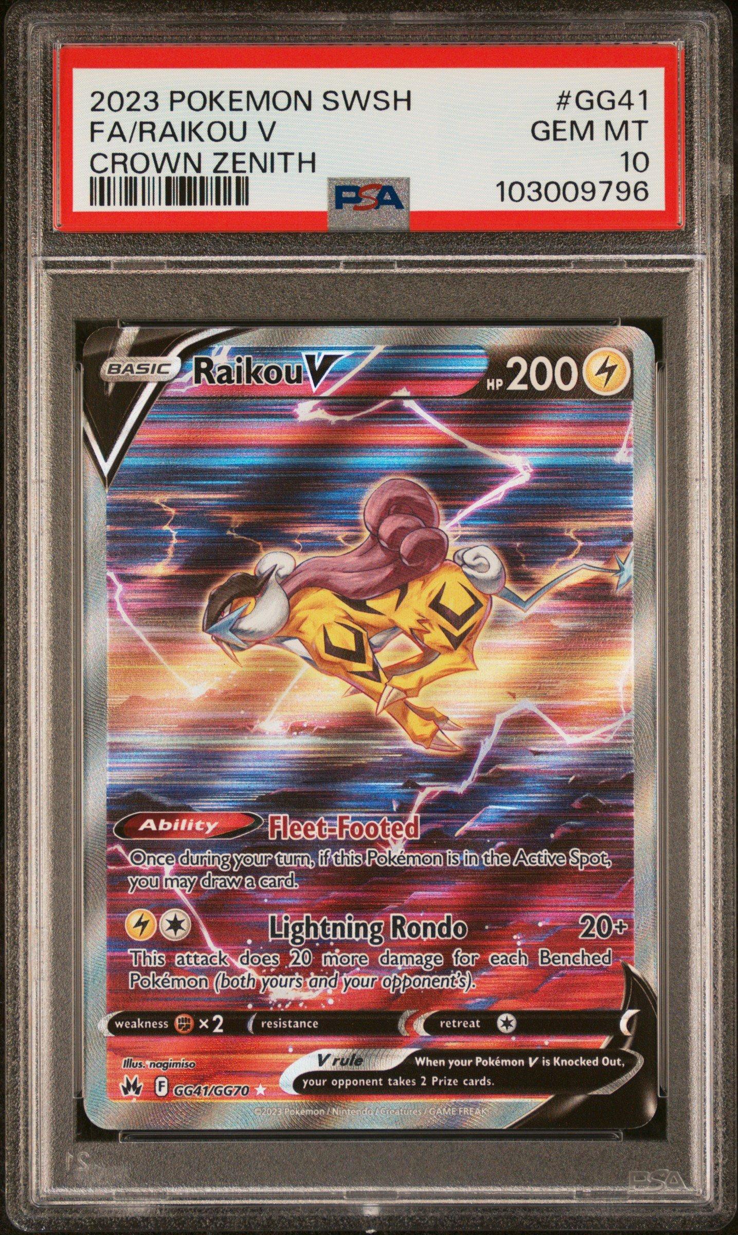2023 Pokemon Sword And Shield Crown Zenith Gg41 Full Art/raikou V