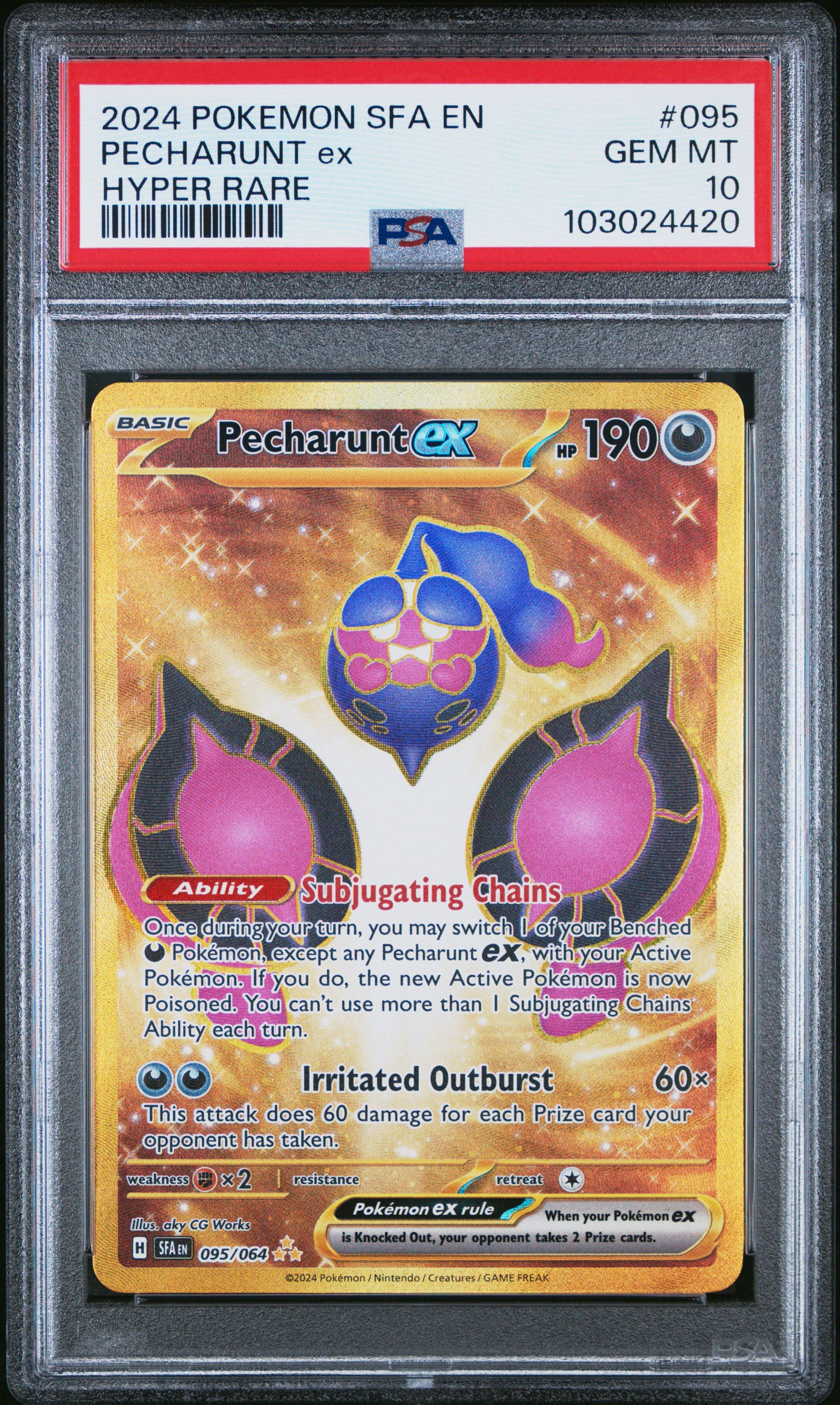 2024 Pokemon Sfa En-shrouded Fable 095 Pecharunt Ex Hyper Rare PSA 10