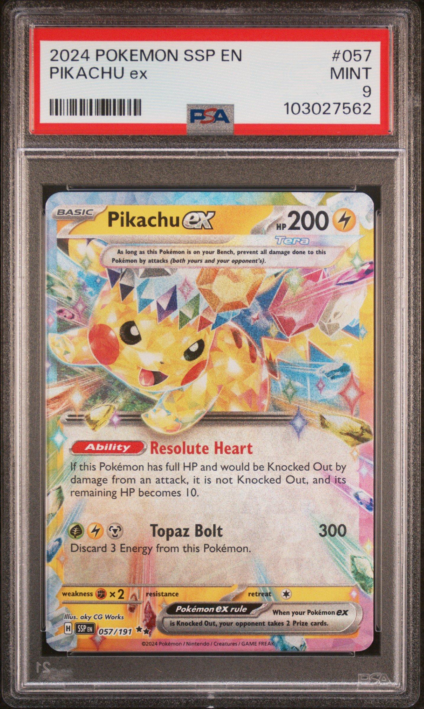ピカチュウ classic psa9 2024 Pokemon Ssp En-surging Sparks 057 Pikachu Ex PSA 9 Graded