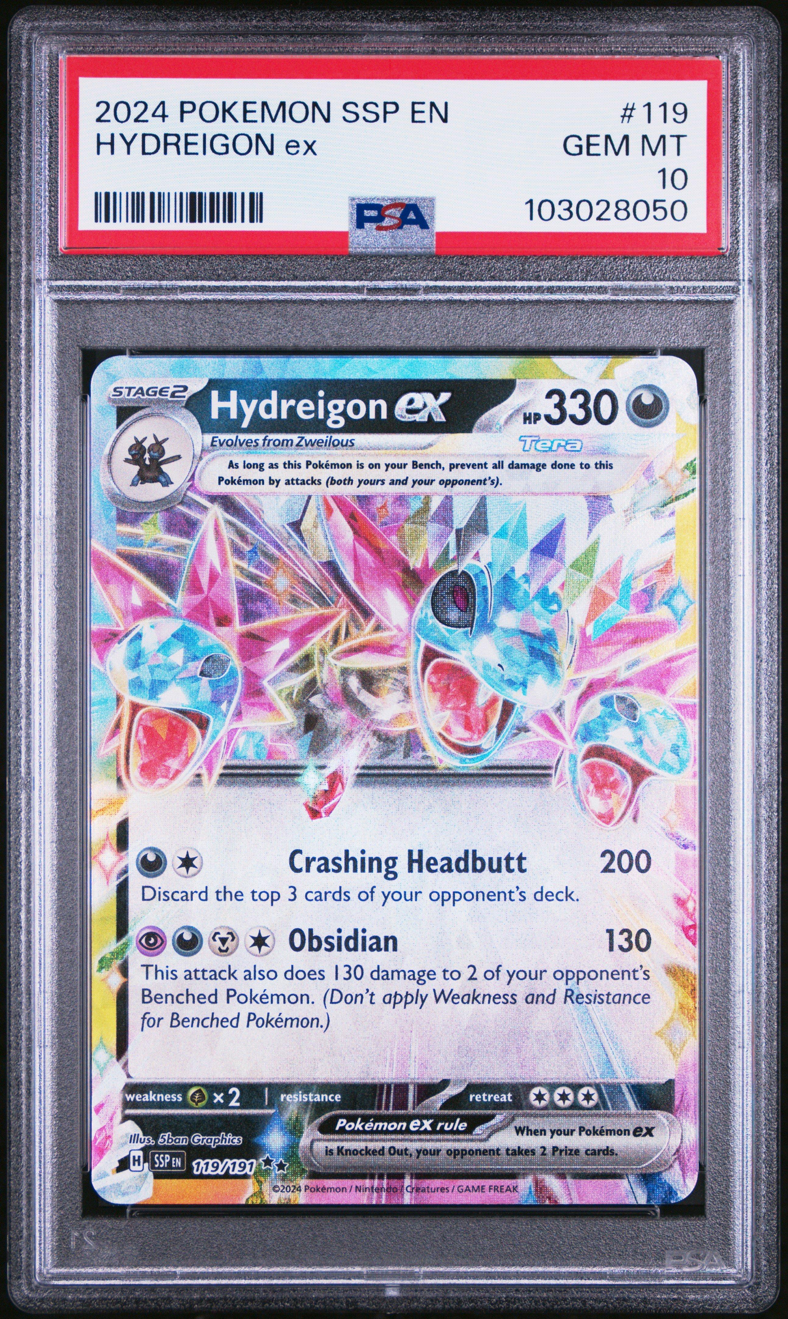 2024 Pokemon Ssp En-surging Sparks 119 Hydreigon Ex PSA 10 Graded