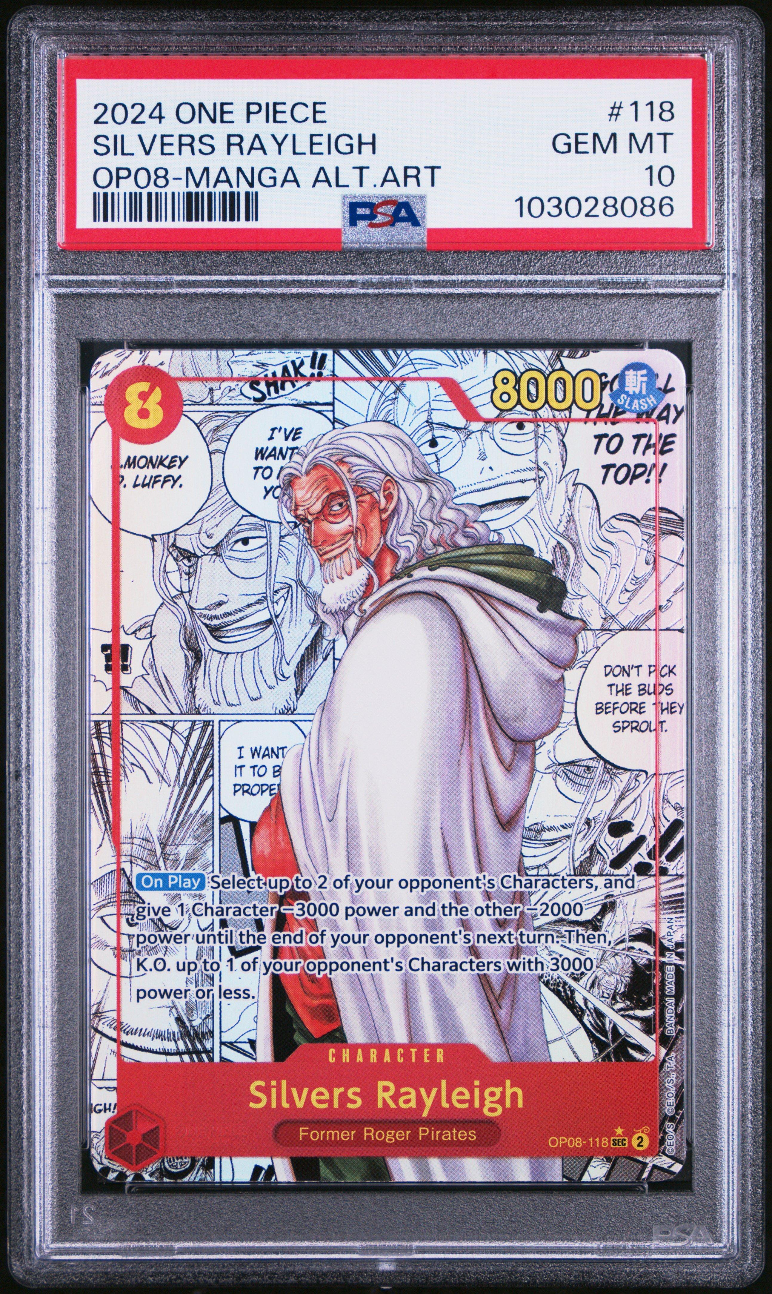 2024 One Piece Op08-two Legends 118 Silvers Rayleigh Manga