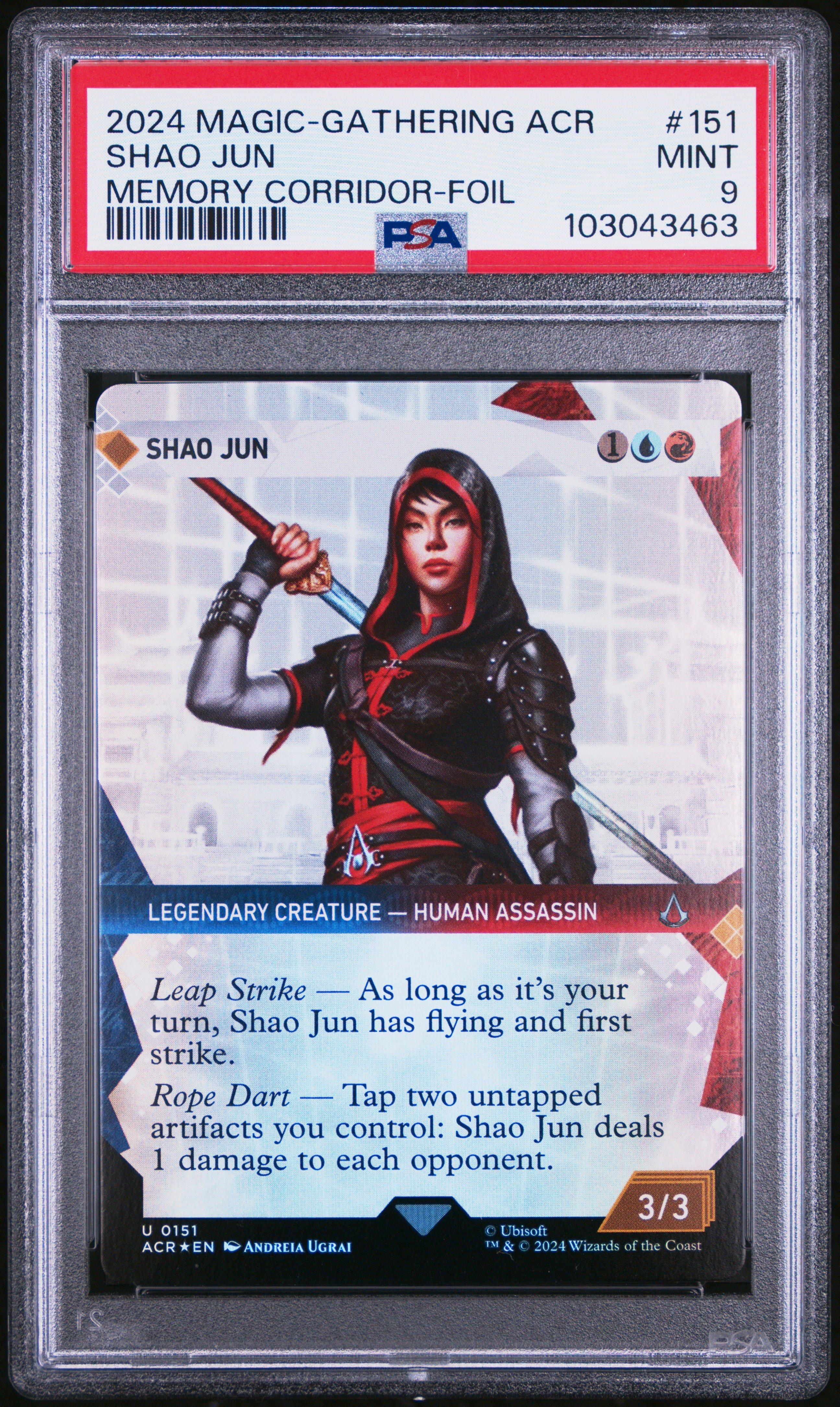 2024 Magic The Gathering Assassin's Creed 151 Shao Jun Memory Corridor Showcase-foil PSA 9