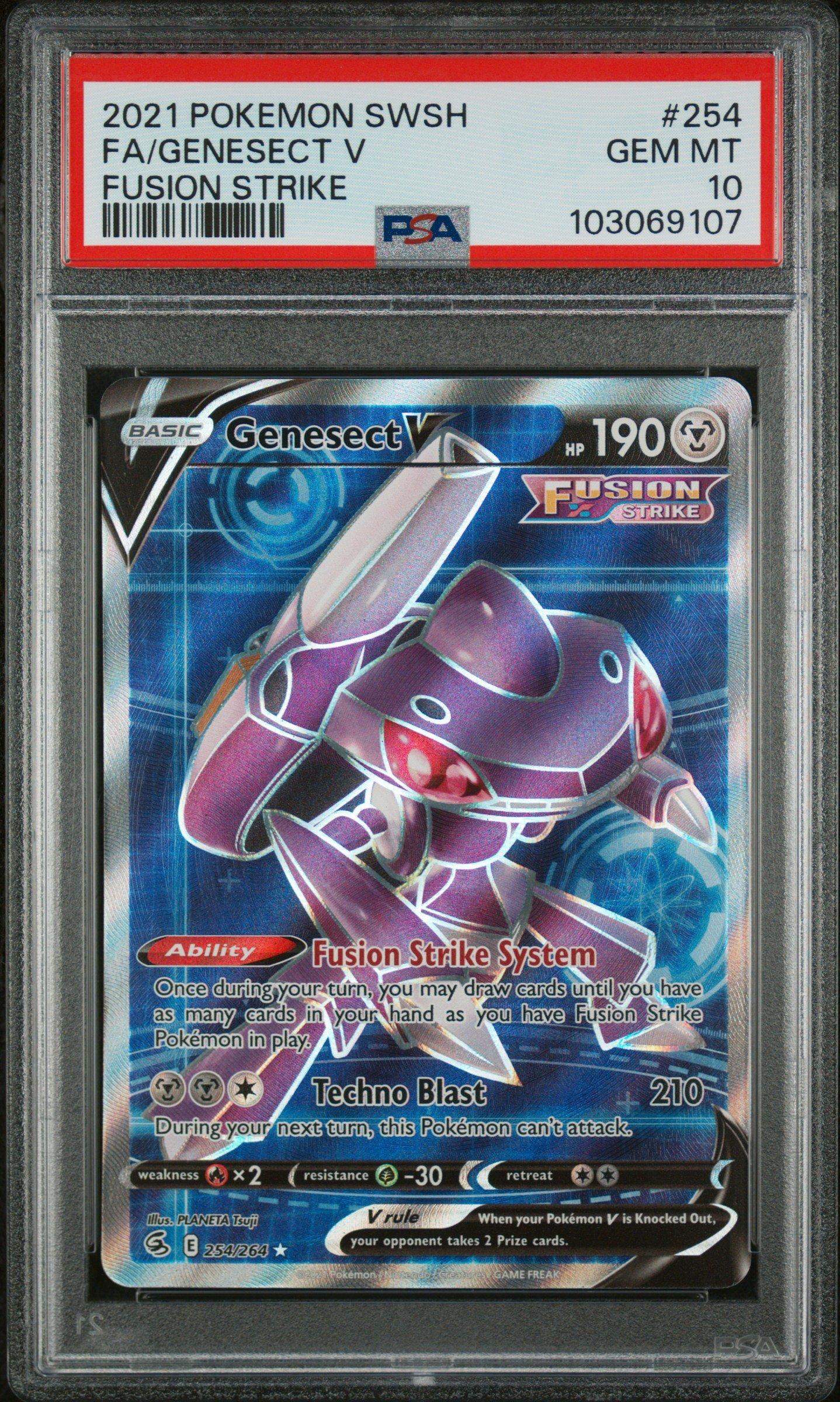 pokemon sword and shield gx cards 2021 Pokemon Sword & Shield Fusion Strike 254 Full Art/genesect V PSA 10