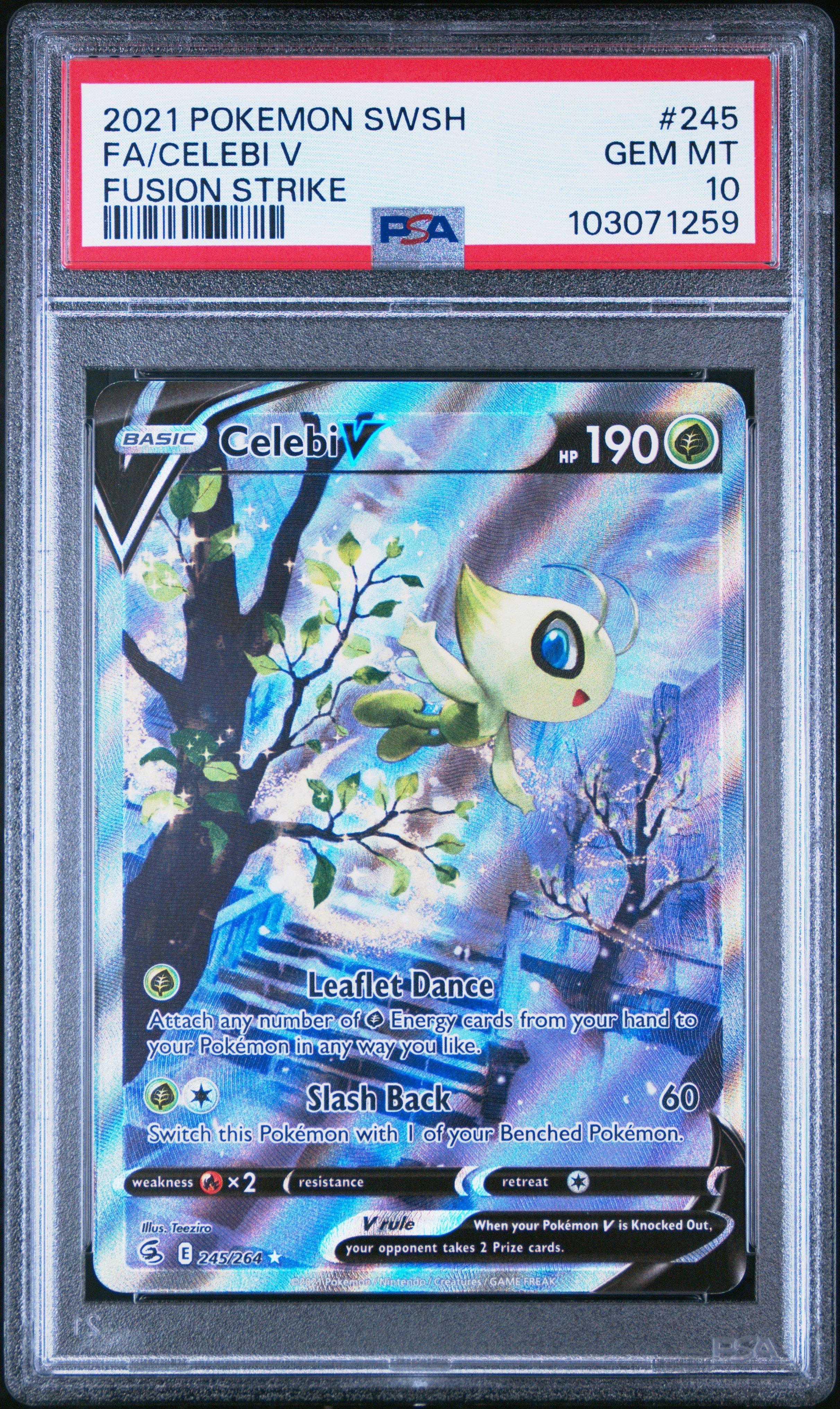 2021 Pokemon Sword & Shield Fusion Strike 245 Full Art/celebi V
