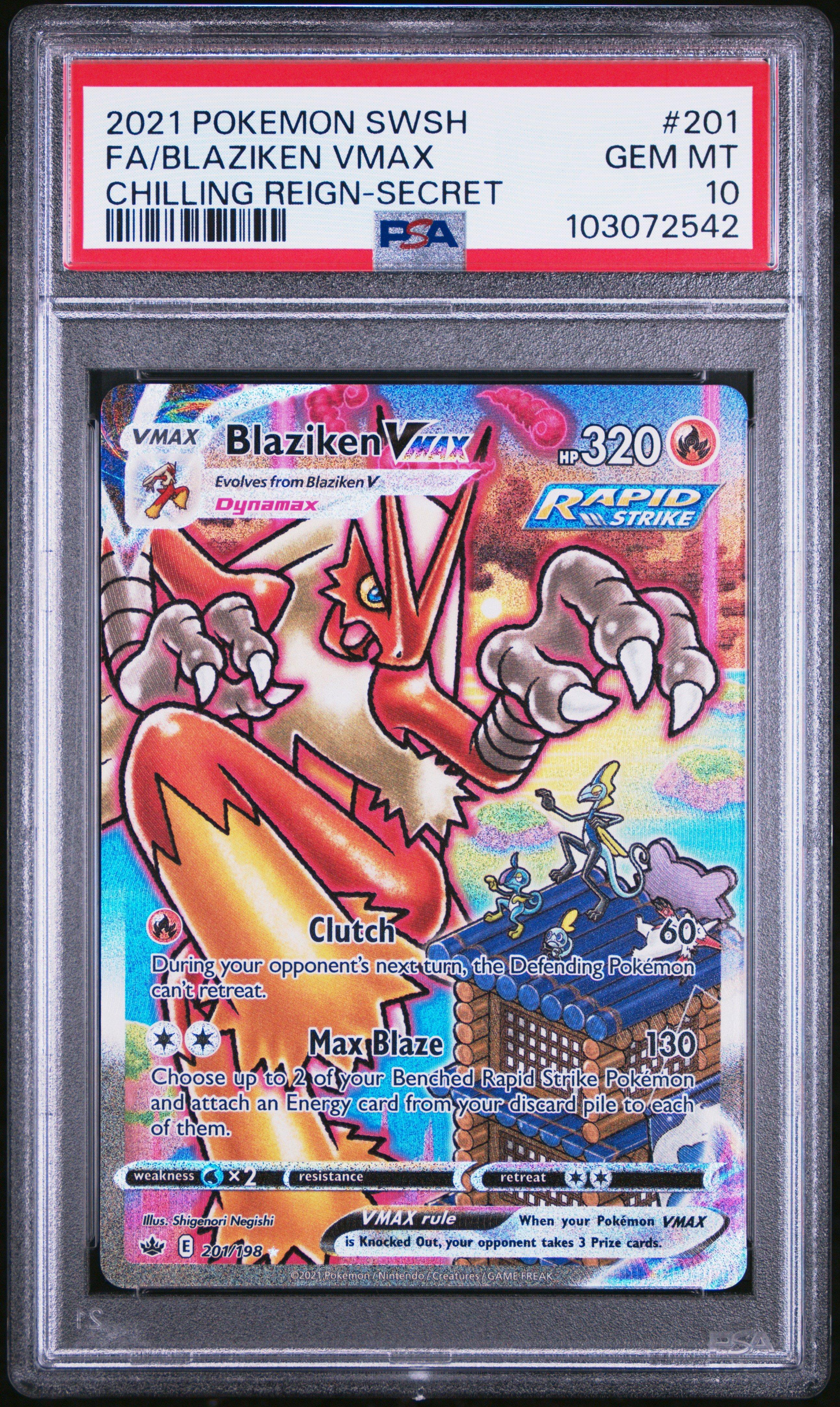 2021 Pokemon Sword & Shield Chilling Reign Full Art/blaziken Vmax Secret PSA