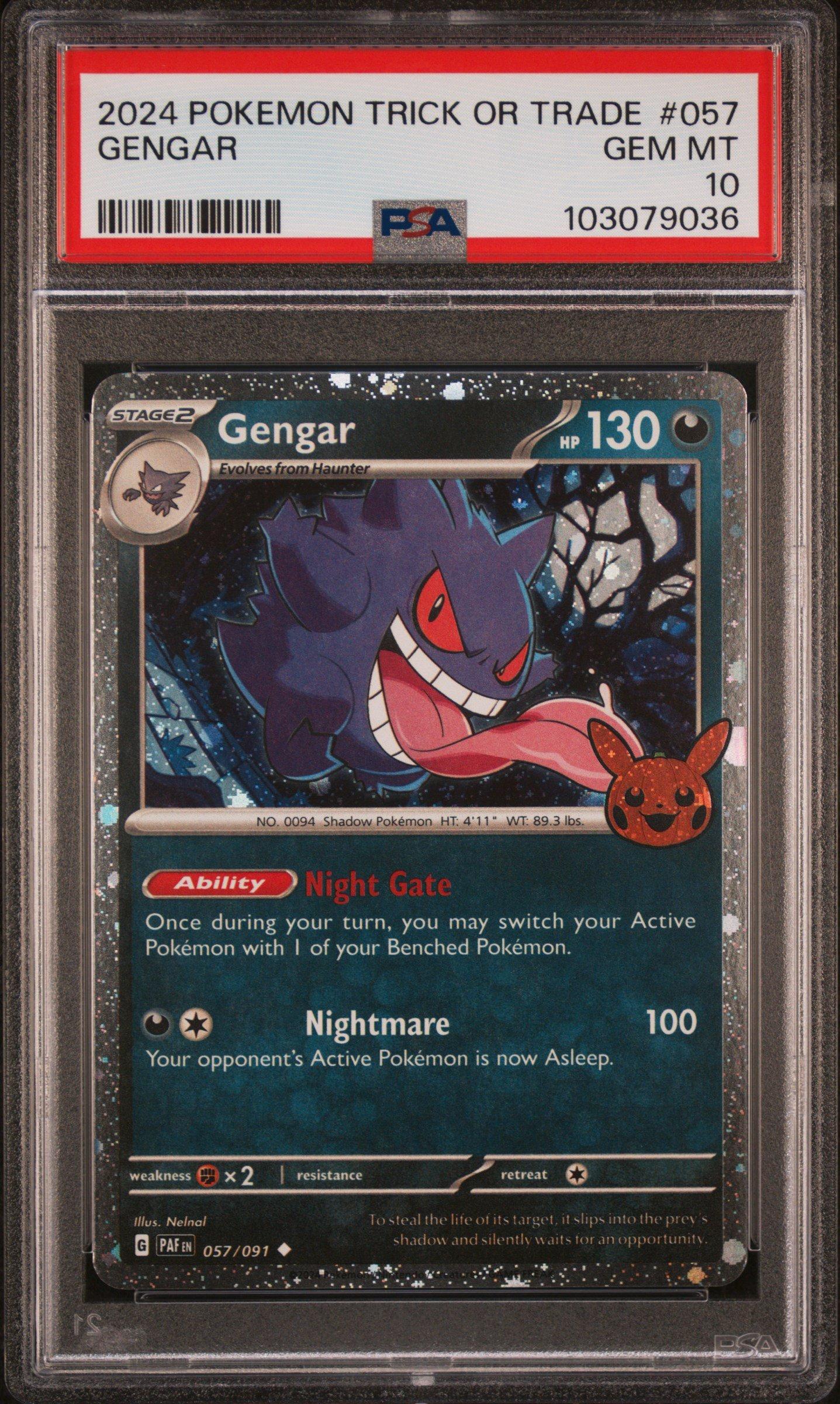 PSA10 ゲンガー 海外 Trick or Trade 057 渦あり 2024 Pokemon Trick Or Trade 057 Gengar PSA 10 Graded Card | GameStop