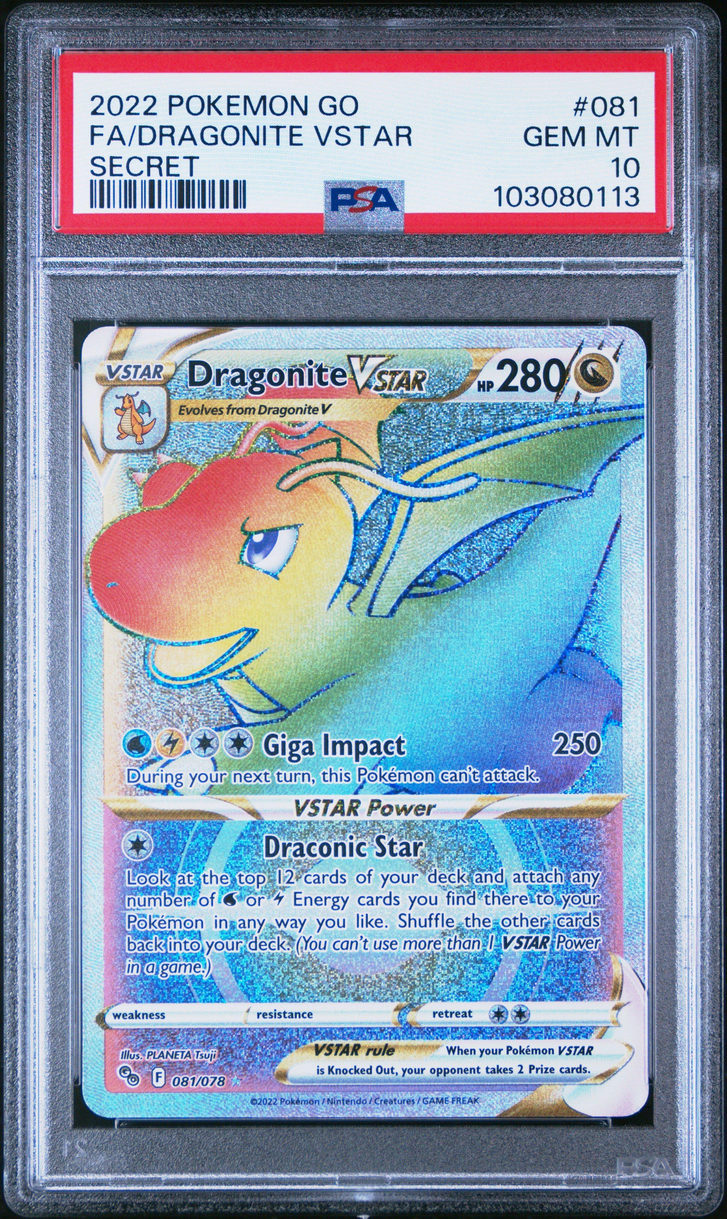 2022 Pokemon Go 081 Full Art/dragonite Vstar Secret PSA 10 | GameStop