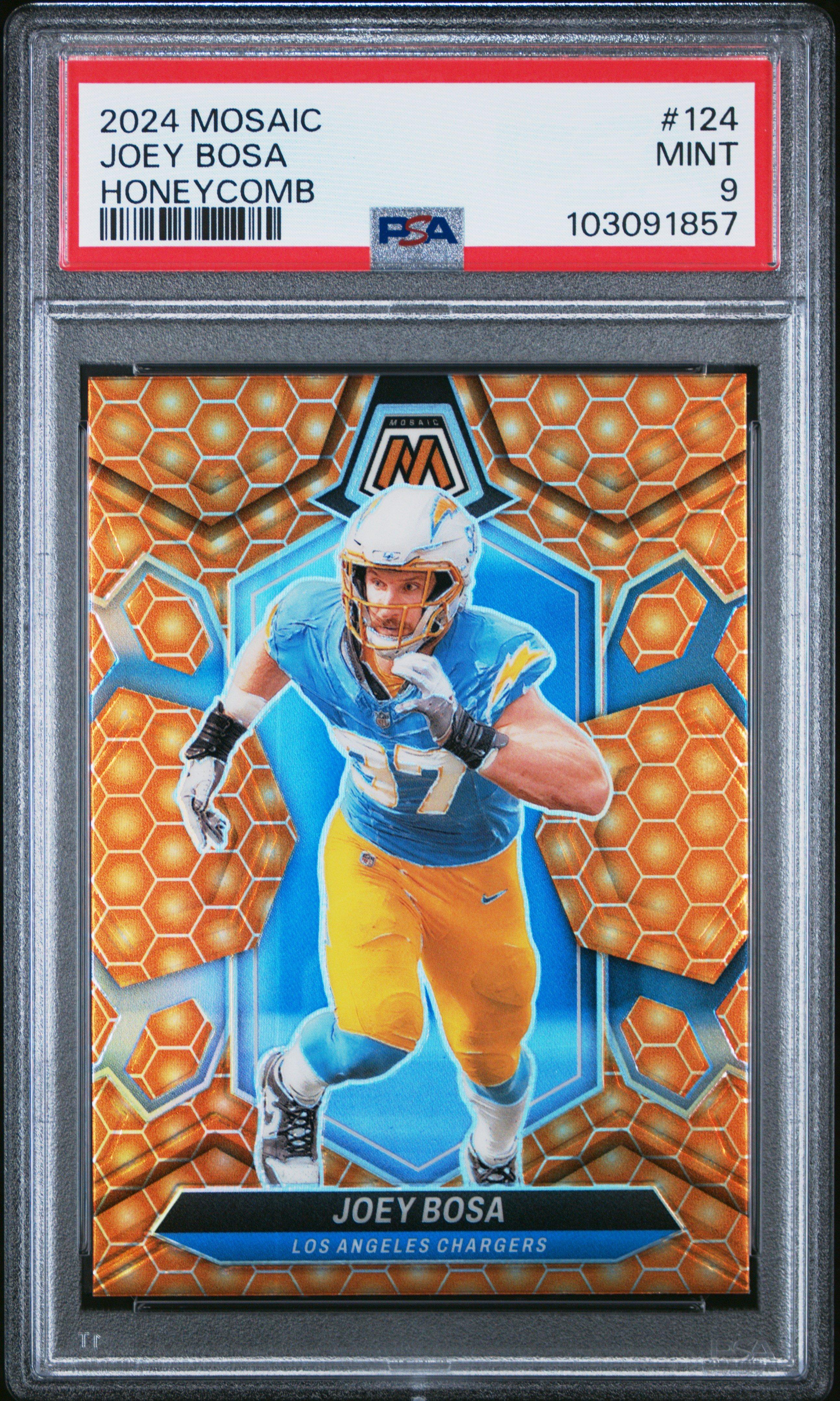 2024 Panini Mosaic 124 Joey Bosa Honeycomb PSA 9