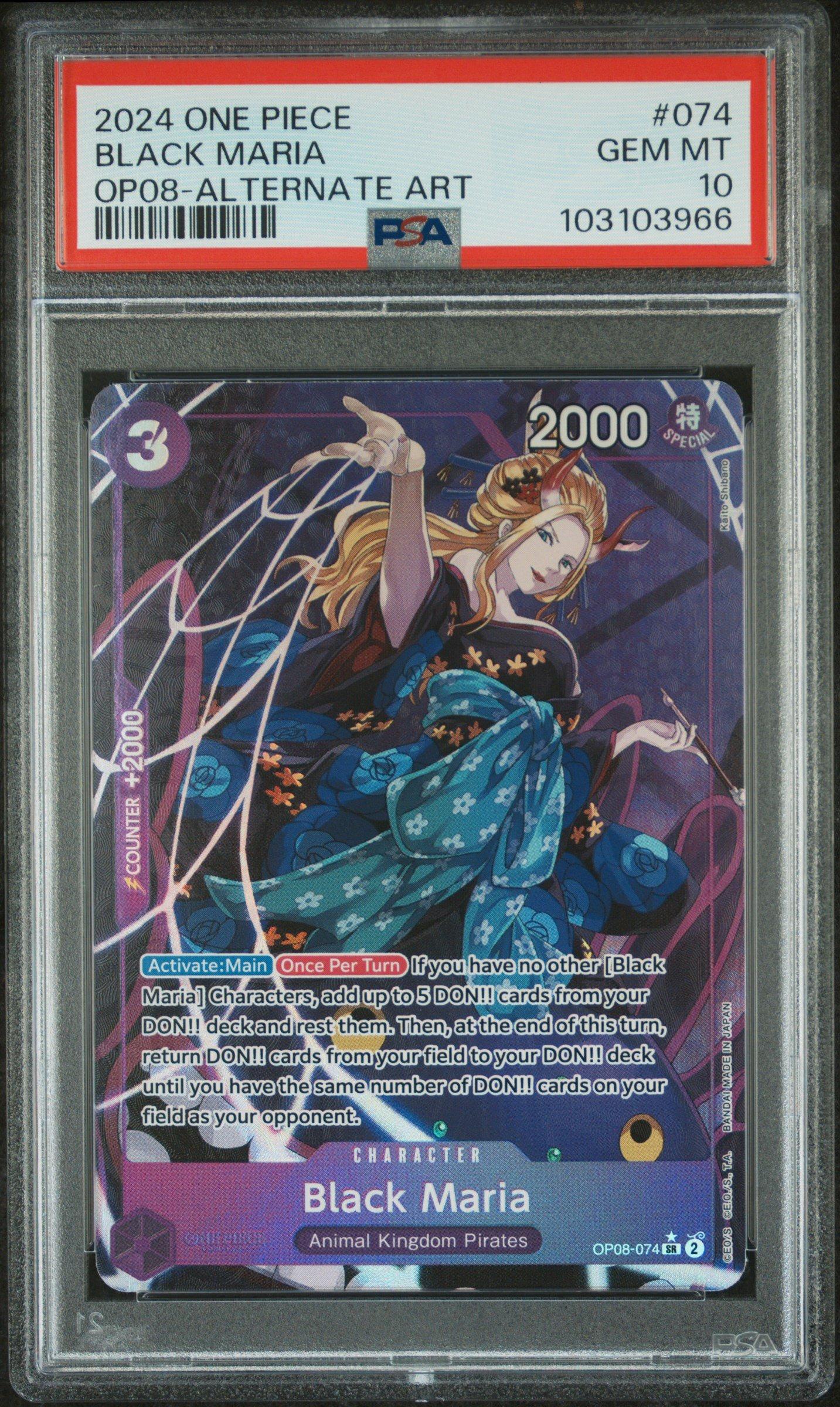 2024 One Piece Op08-two Legends 074 Black Maria Alternate Art PSA