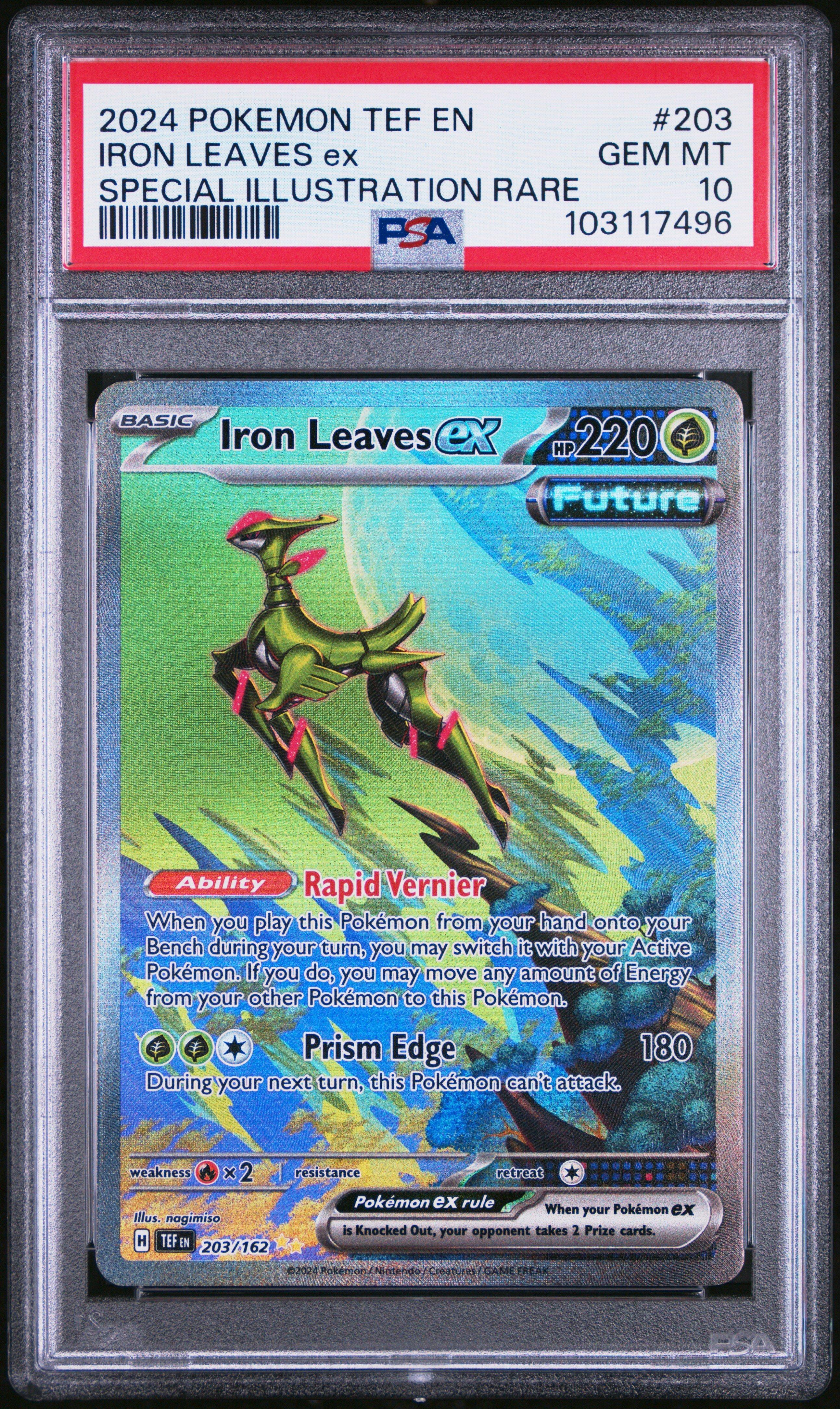 2024 Pokemon Tef En-temporal Forces 203 Iron Leaves Ex Special Illustration  Rare PSA 10 Graded Card | GameStop