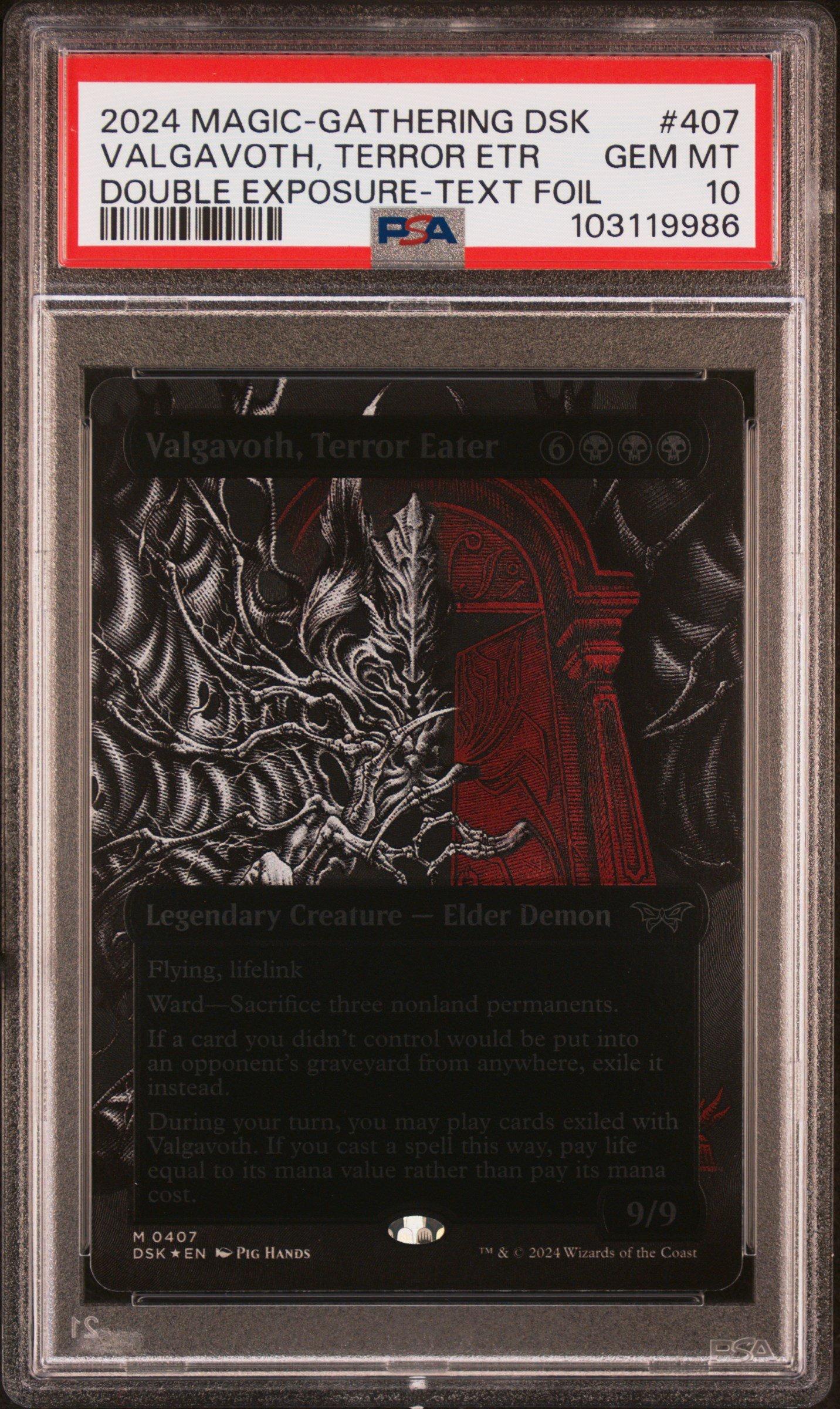 2024 Magic The Gathering Duskmourn: House Of Horror 407 Valgavoth, Terror  Eater Double Exposure Showcase-textured Foil PSA 10 Graded Card | GameStop