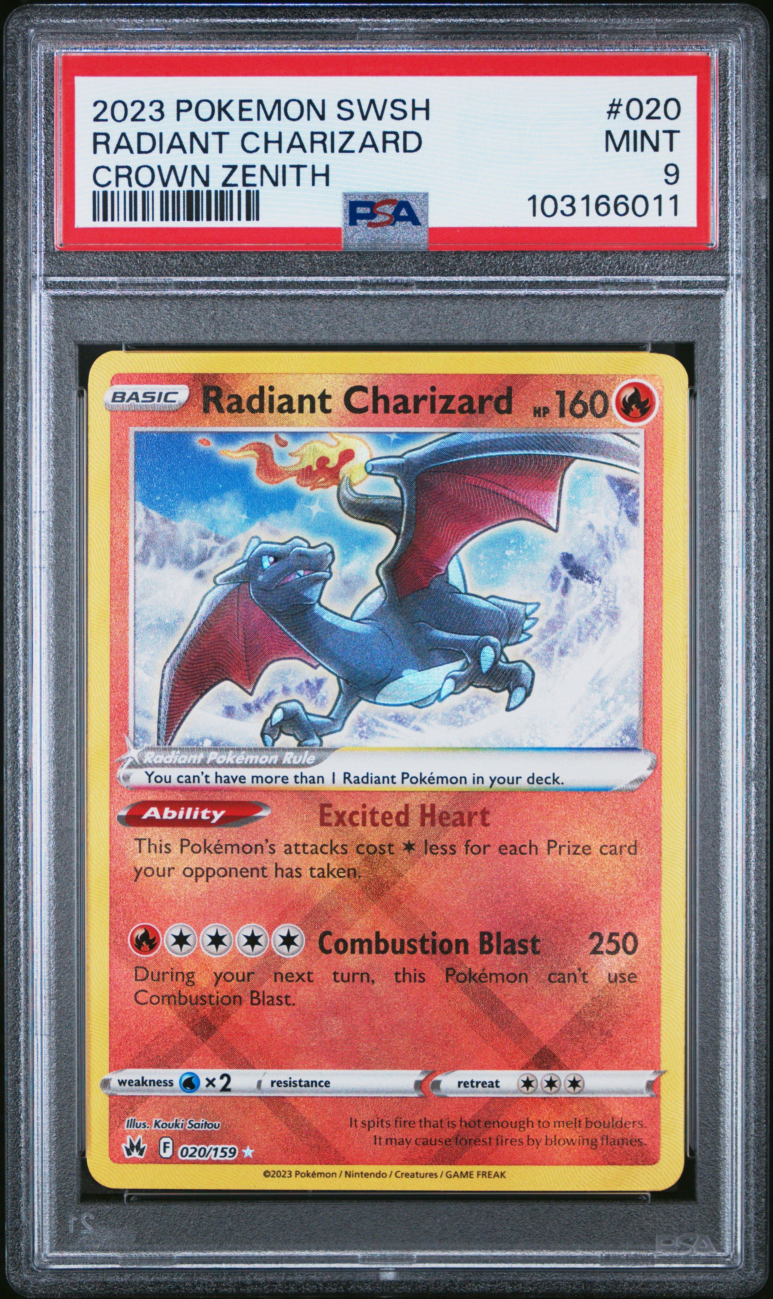 2023 Pokemon Sword And Shield Crown Zenith 020 Radiant Charizard PSA