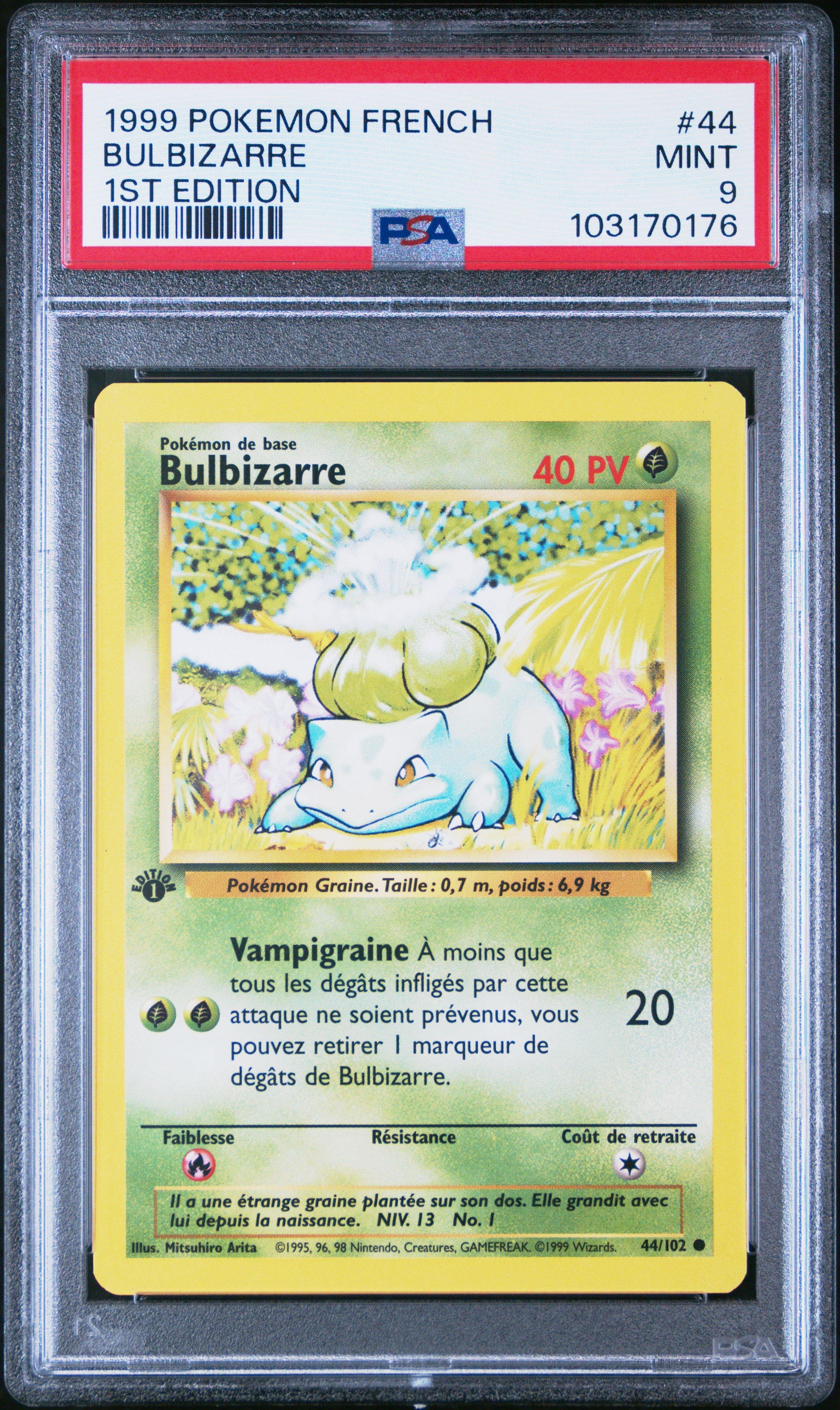 1999 Pokemon French 44 Bulbizarre 1st Edition PSA 9