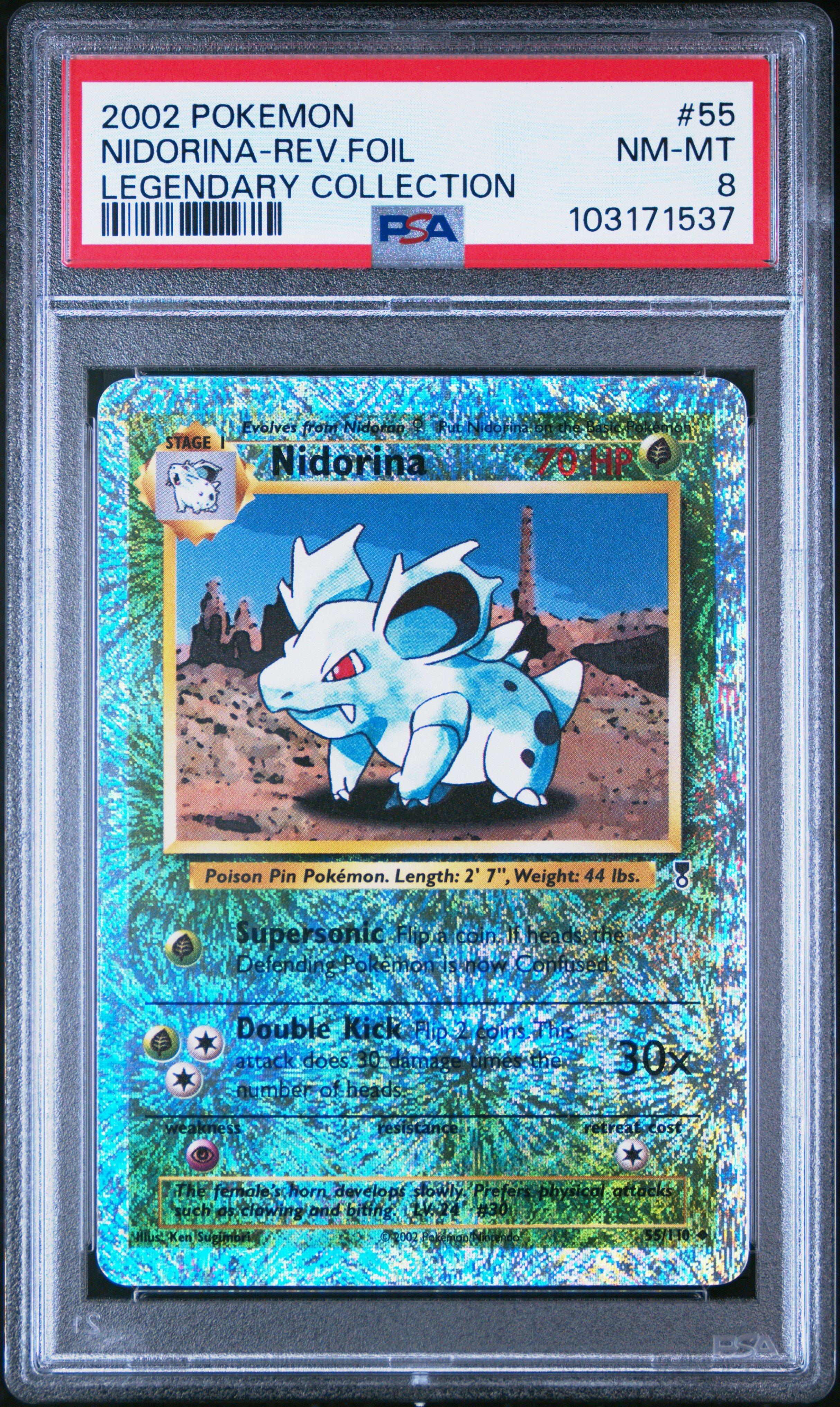 2002 Pokemon Legendary Collection 55 Nidorina-reverse Foil PSA