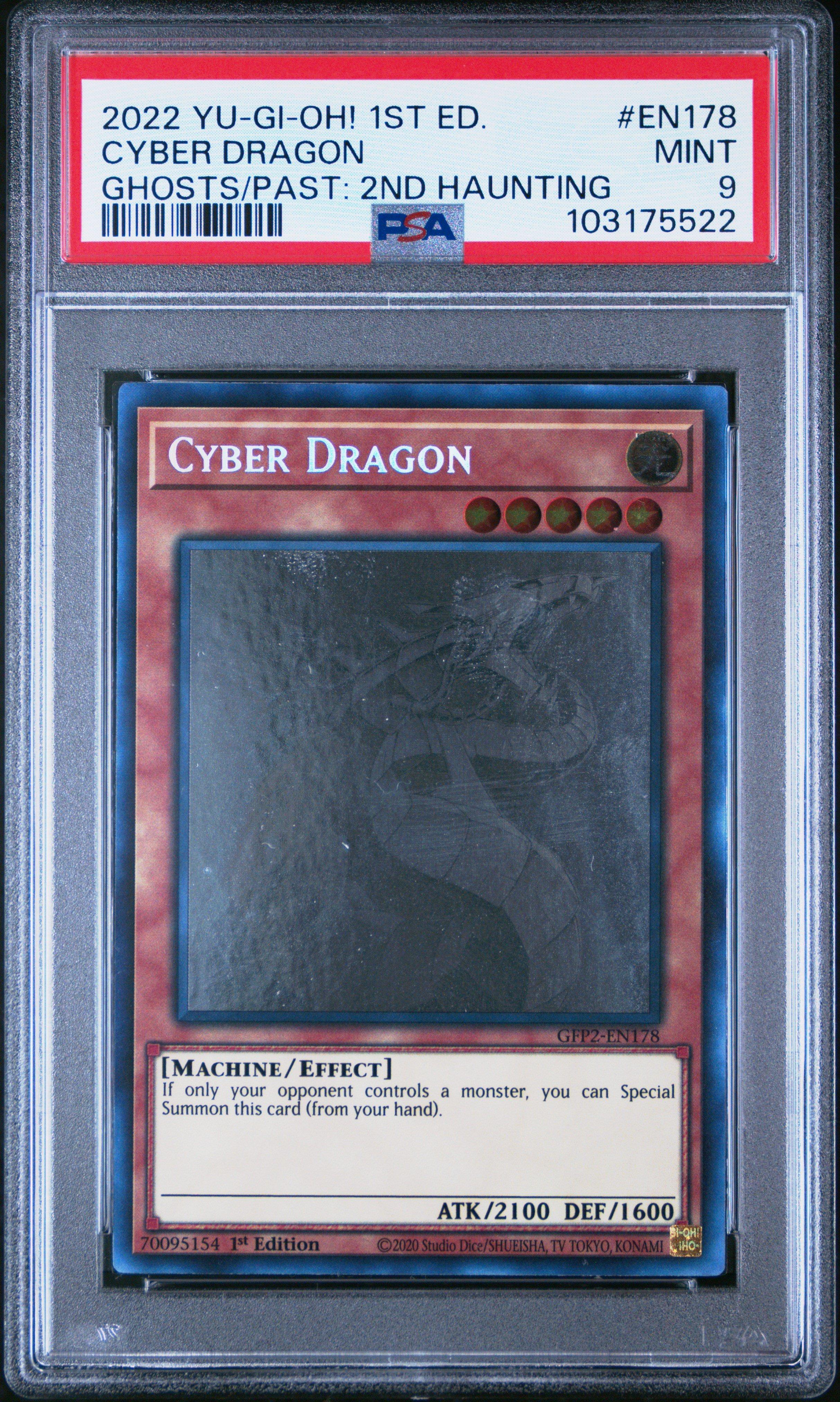 2022 Yu-gi-oh! Gfp2-ghosts From The Past: The 2nd Haunting En178 Cyber Dragon 1st Edition PSA