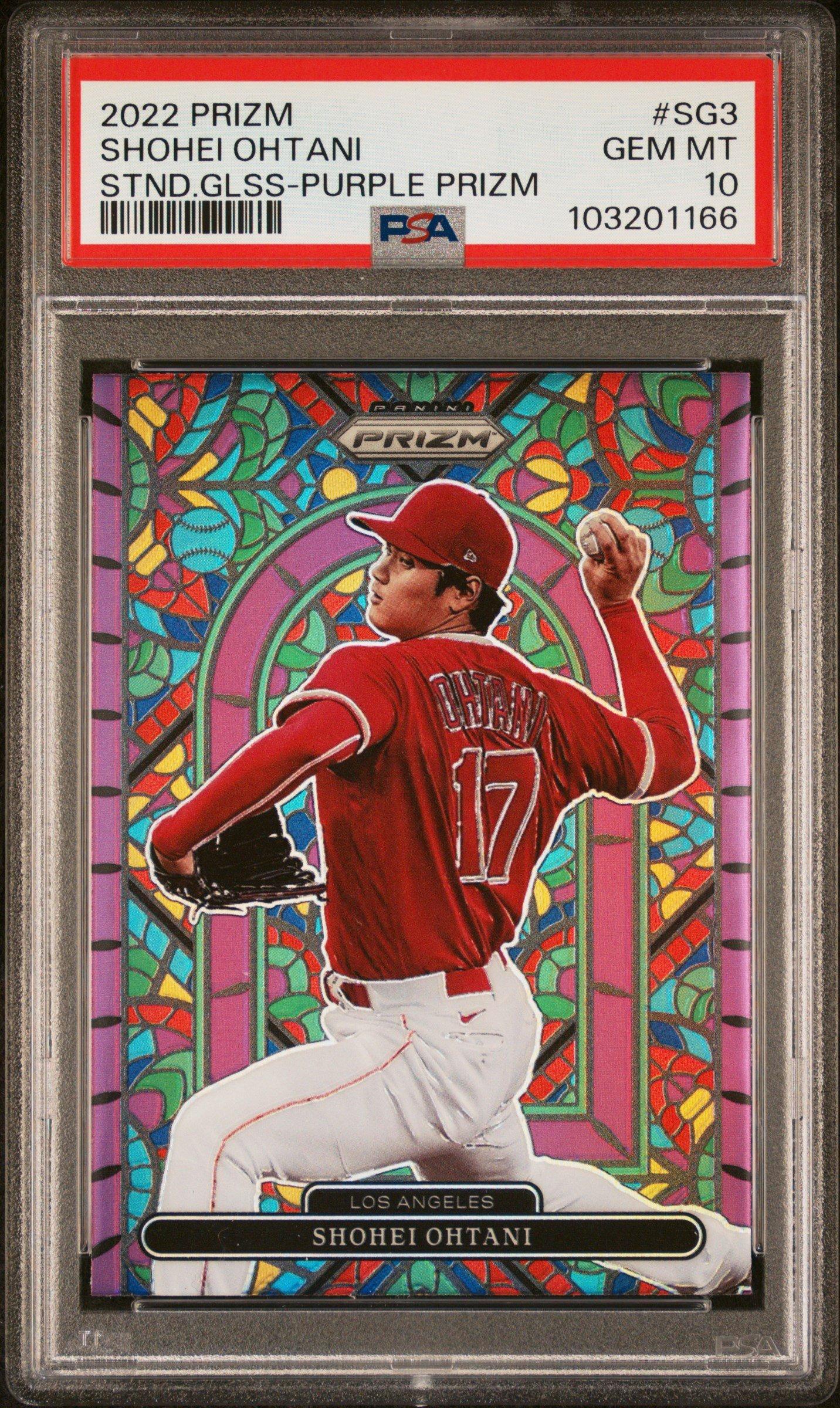 2022 Panini Prizm Stained Glass Sg3 Shohei Ohtani Purple Prizm PSA 10
