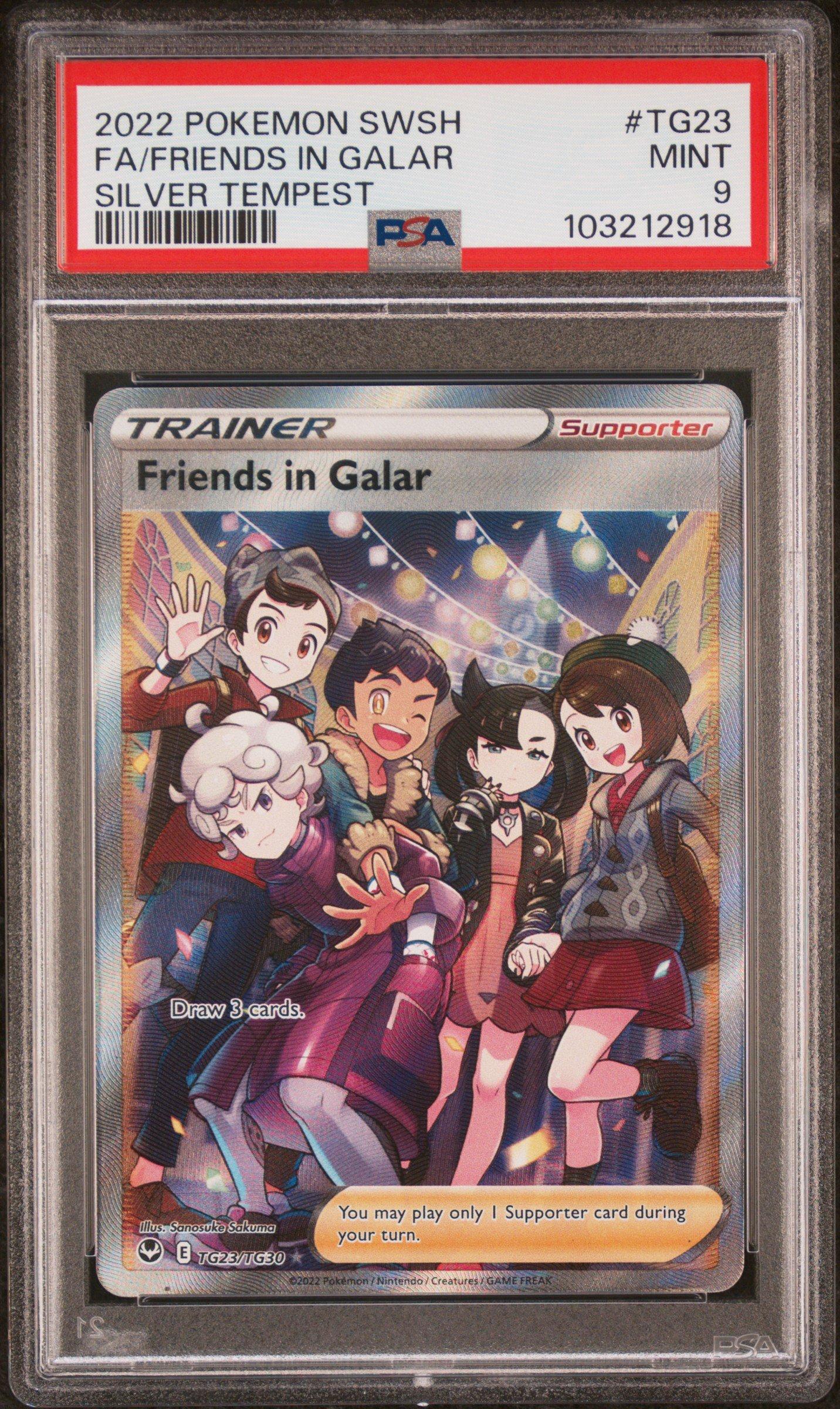 2022 Pokemon Sword & Shield Silver Tempest Tg23 Full Art/friends In Galar PSA