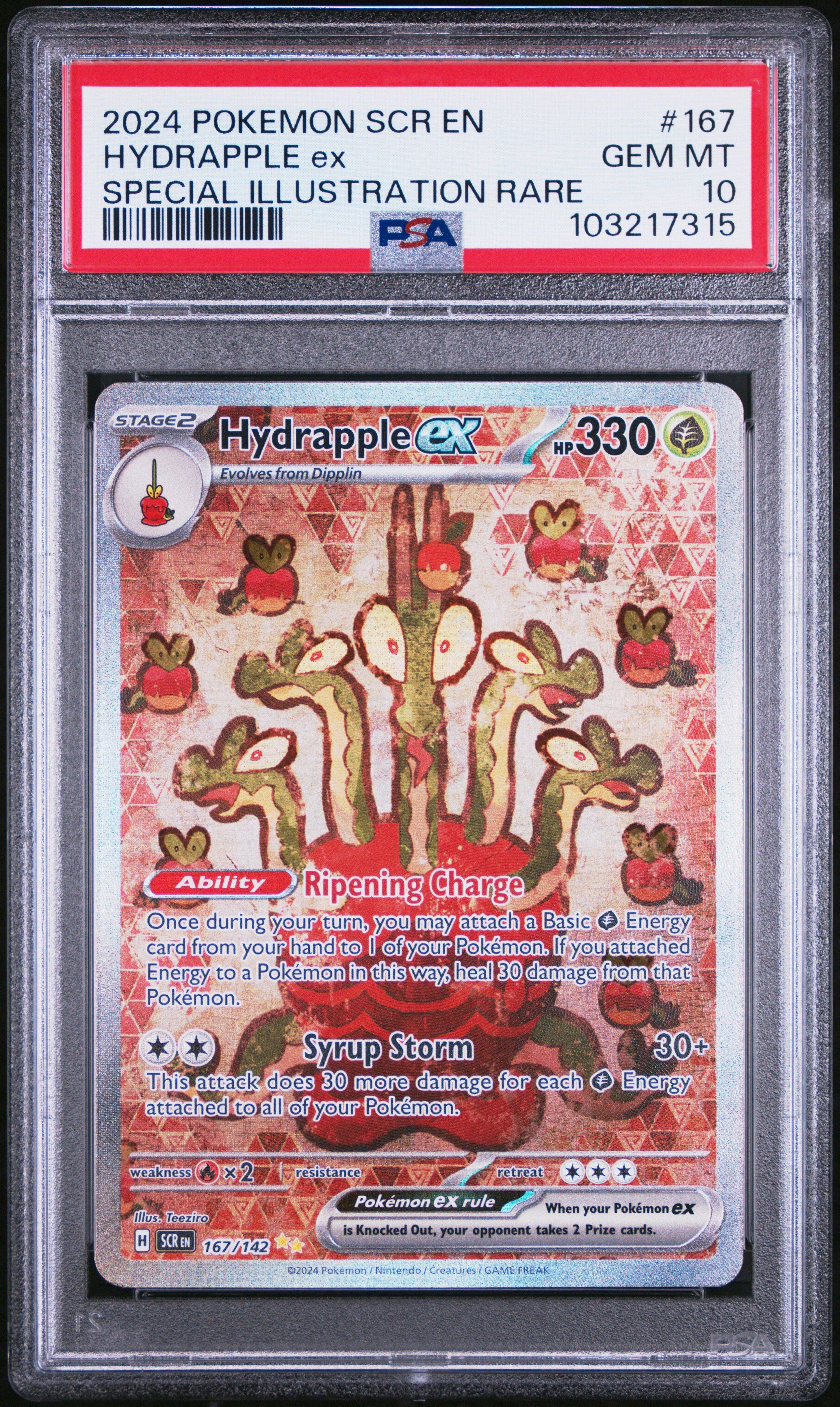 2024 Pokemon Scr En-stellar Crown 167 Hydrapple Ex Special Illustration Rare PSA