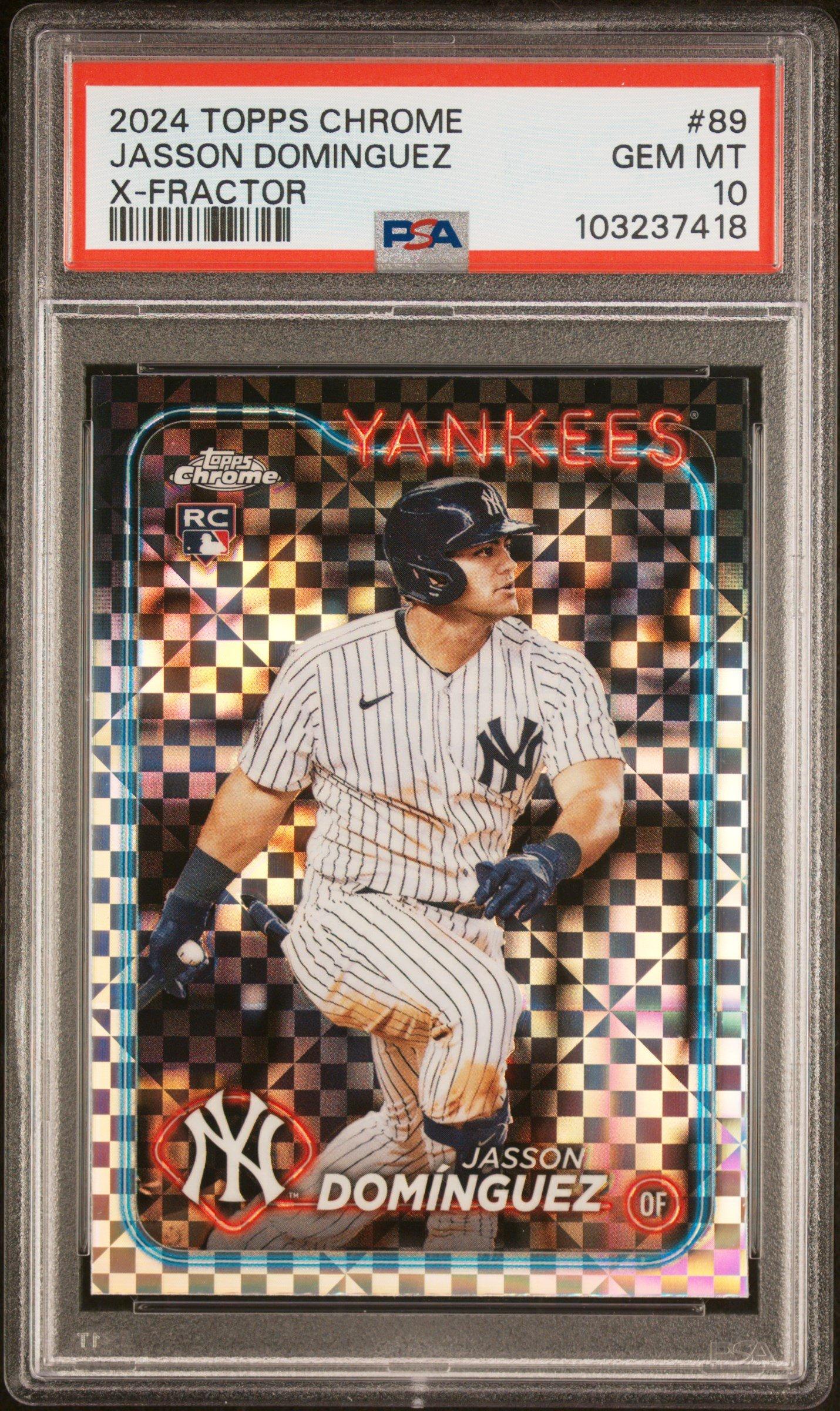2024 Topps Chrome 89 Jasson Dominguez X-fractor PSA 10