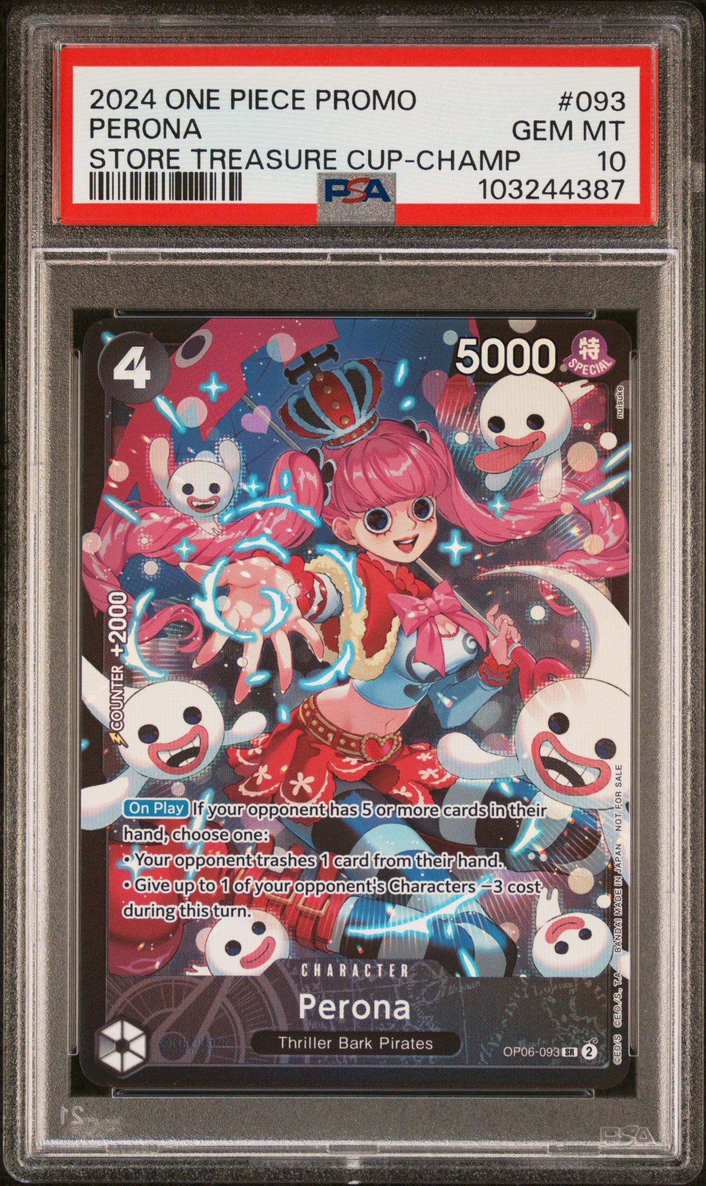 2024 One Piece Promos 093 Perona Store Treasure Cup-champion PSA