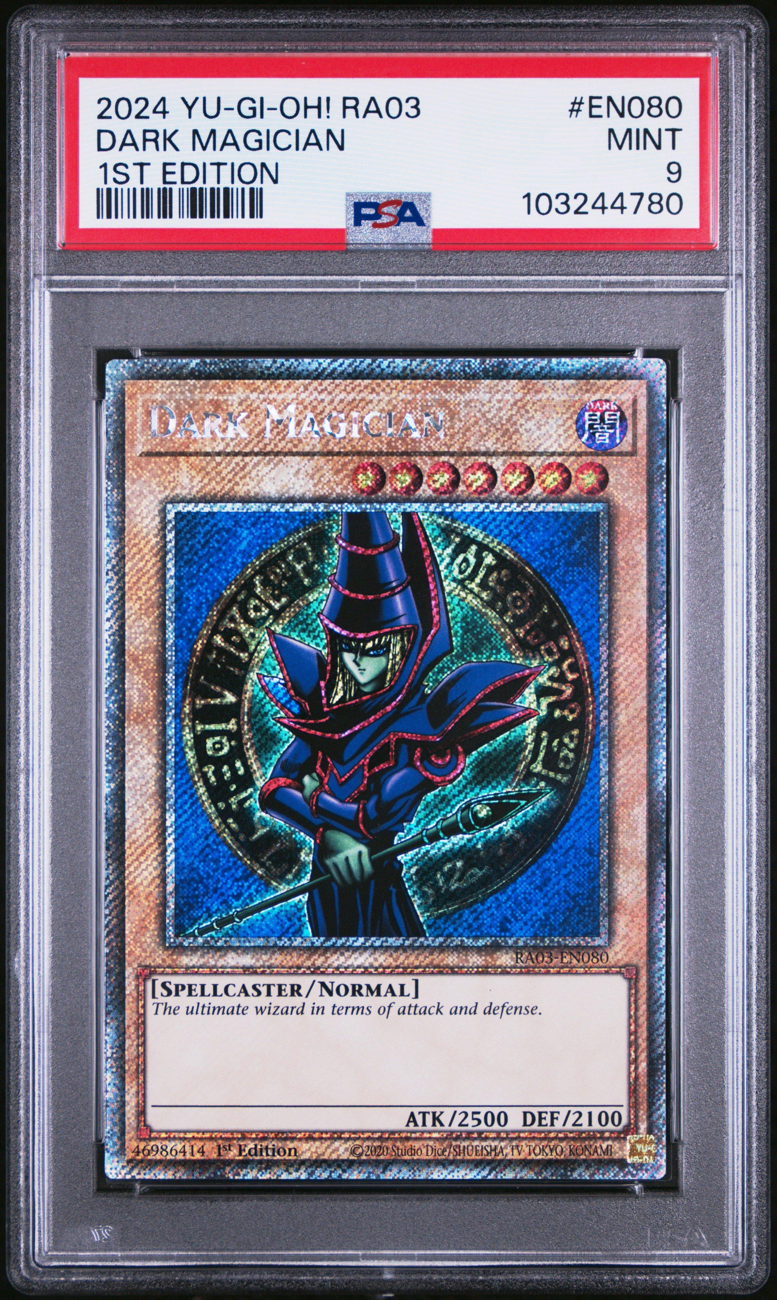 does gamestop grade yugioh cards YuGiOh Trading Card Game Quarter Century Bonanza Quarter Century Secret Rare Dark Magician RA03-EN080